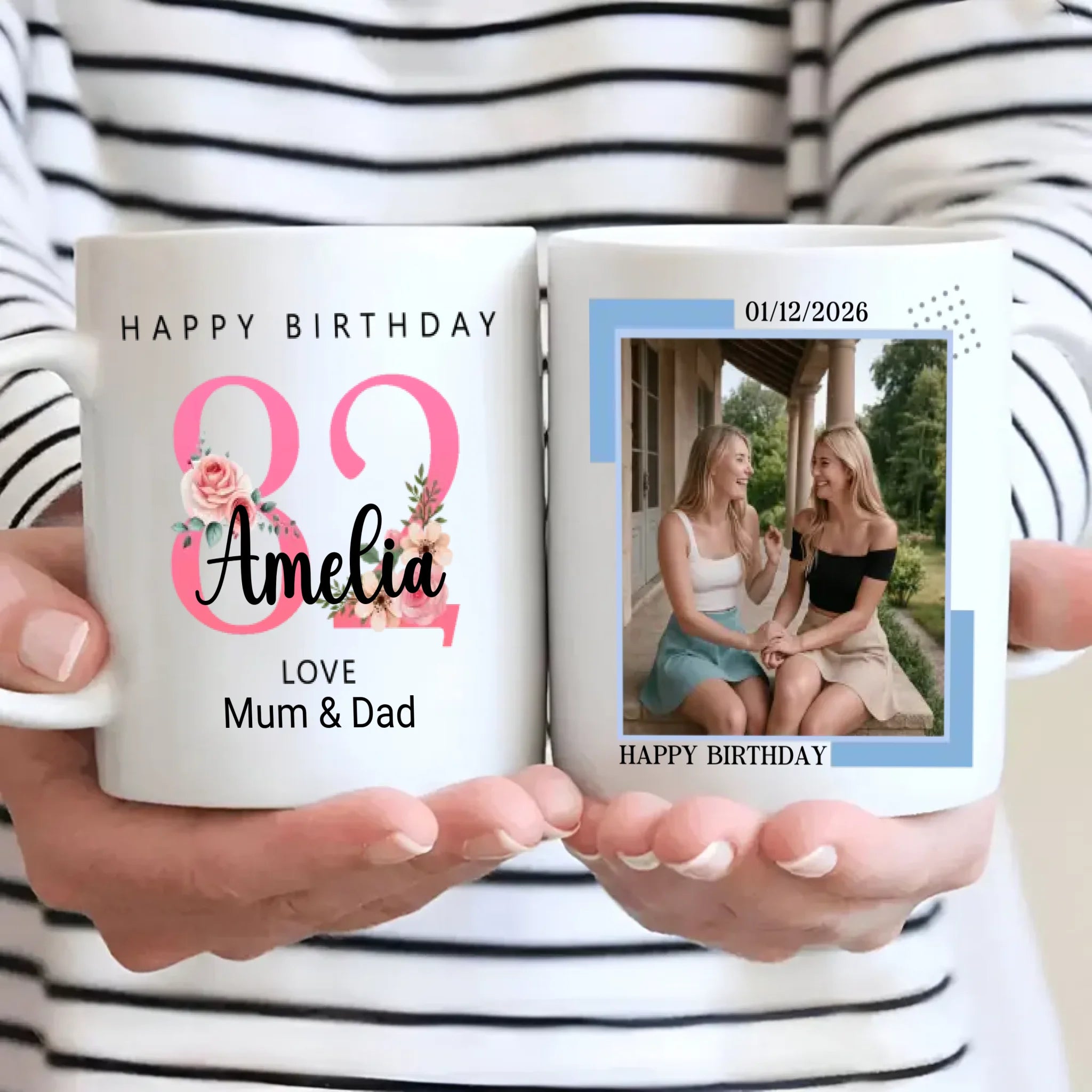 Bloom at 82 – Custom Birthday Coffee Mug - 89Prints
