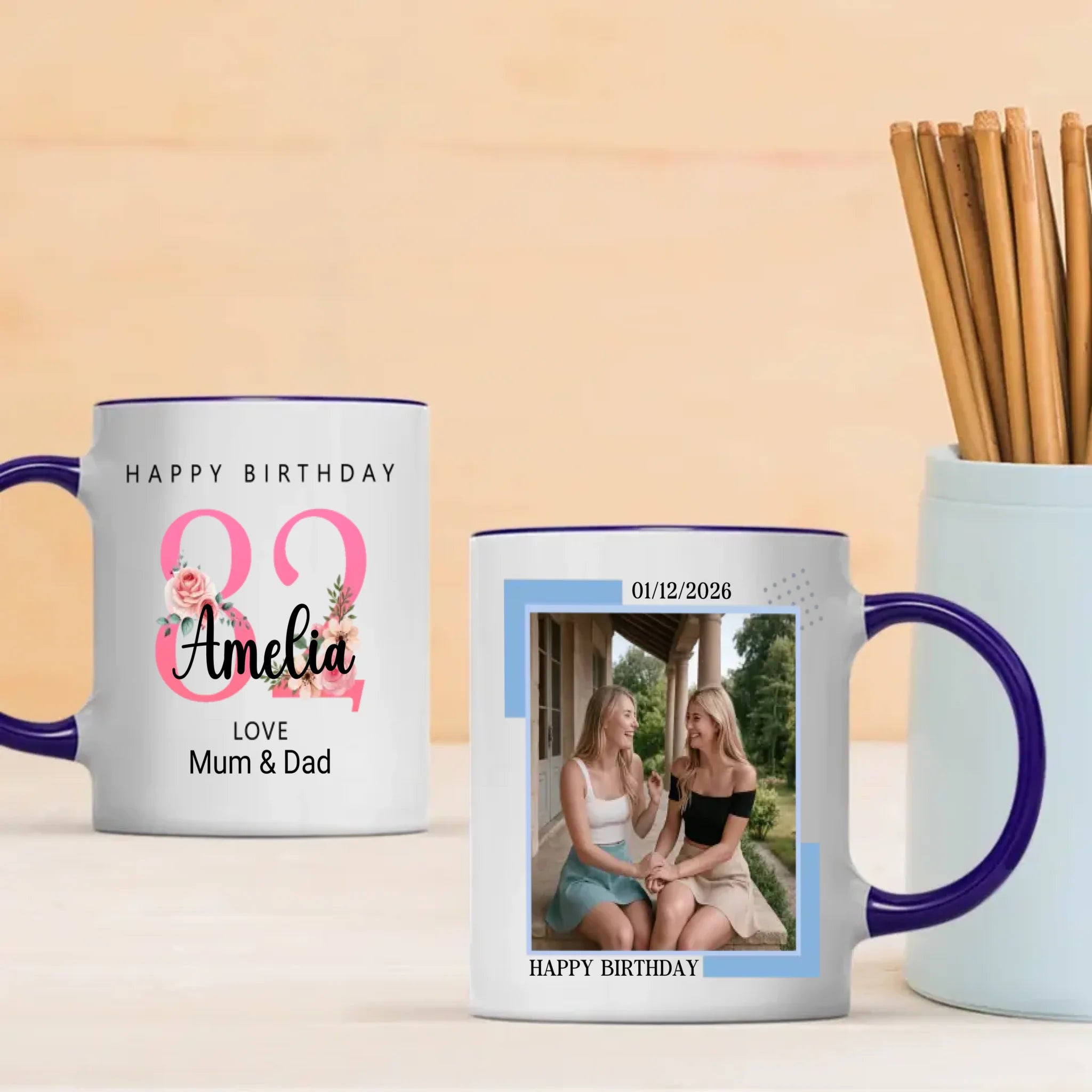Bloom at 82 – Custom Birthday Coffee Mug - 89Prints
