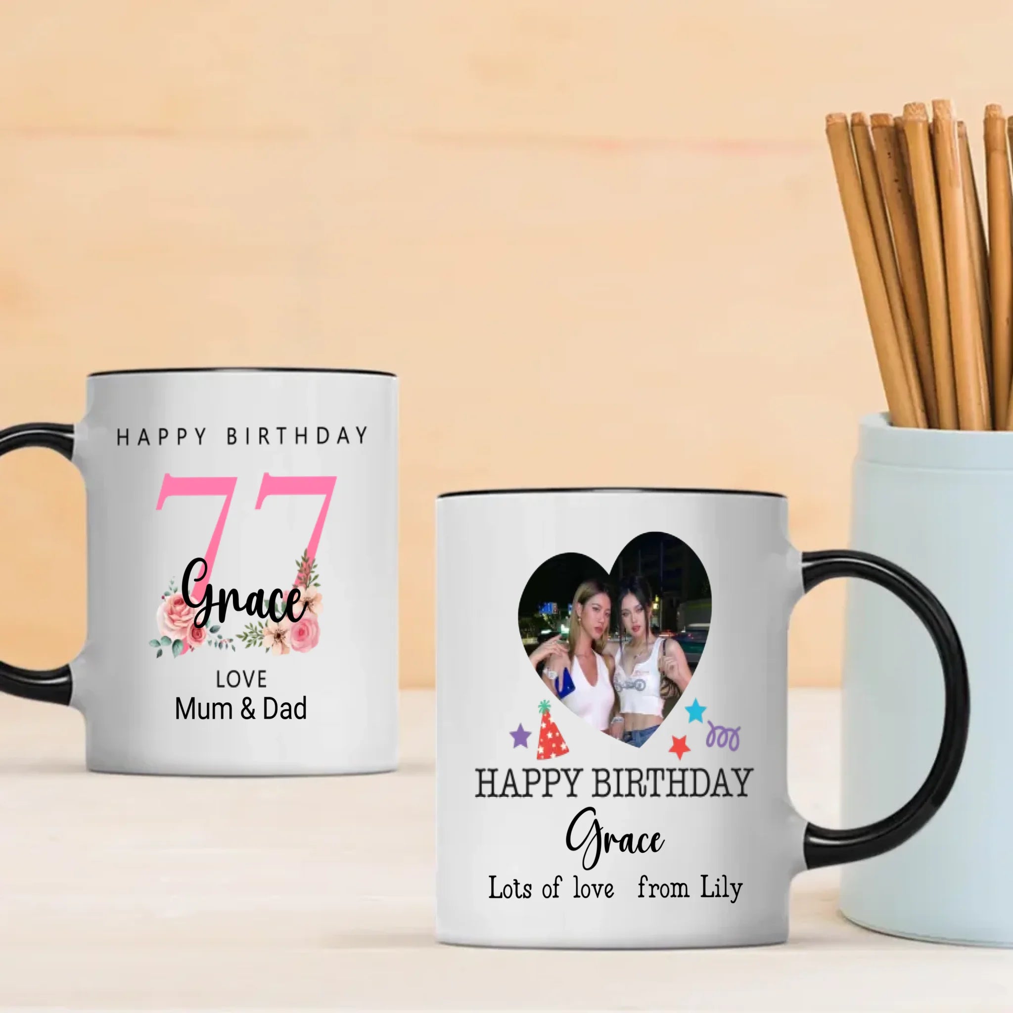 Seventy-Seven Stories – Custom Birthday Mug - 89Prints