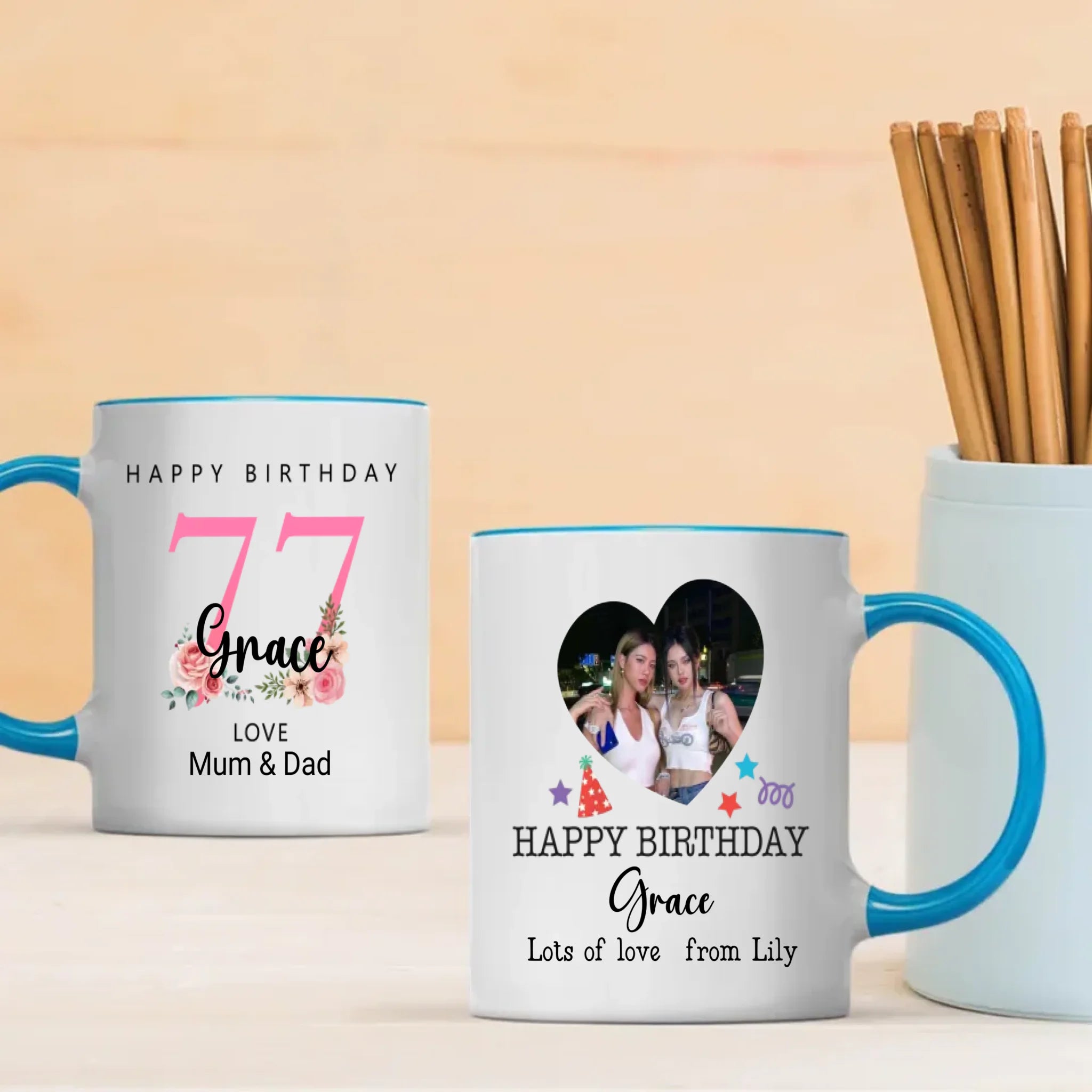 Seventy-Seven Stories – Custom Birthday Mug - 89Prints