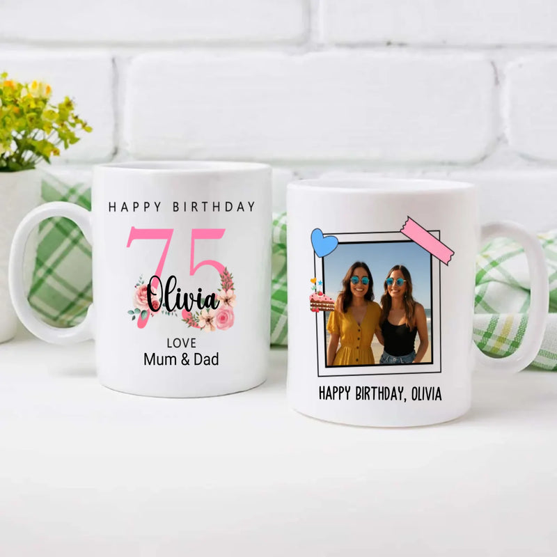 Timeless at 75th – Elegant Birthday Mug for Grandparents | 89Prints