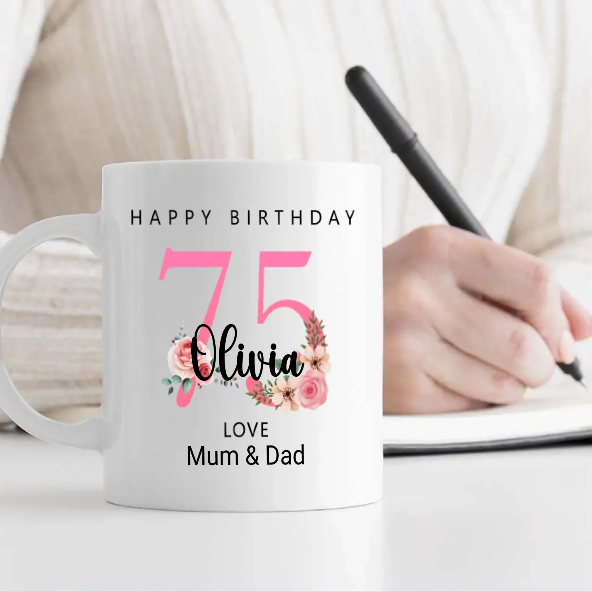 Timeless at 75th – Elegant Birthday Mug for Grandparents | 89Prints