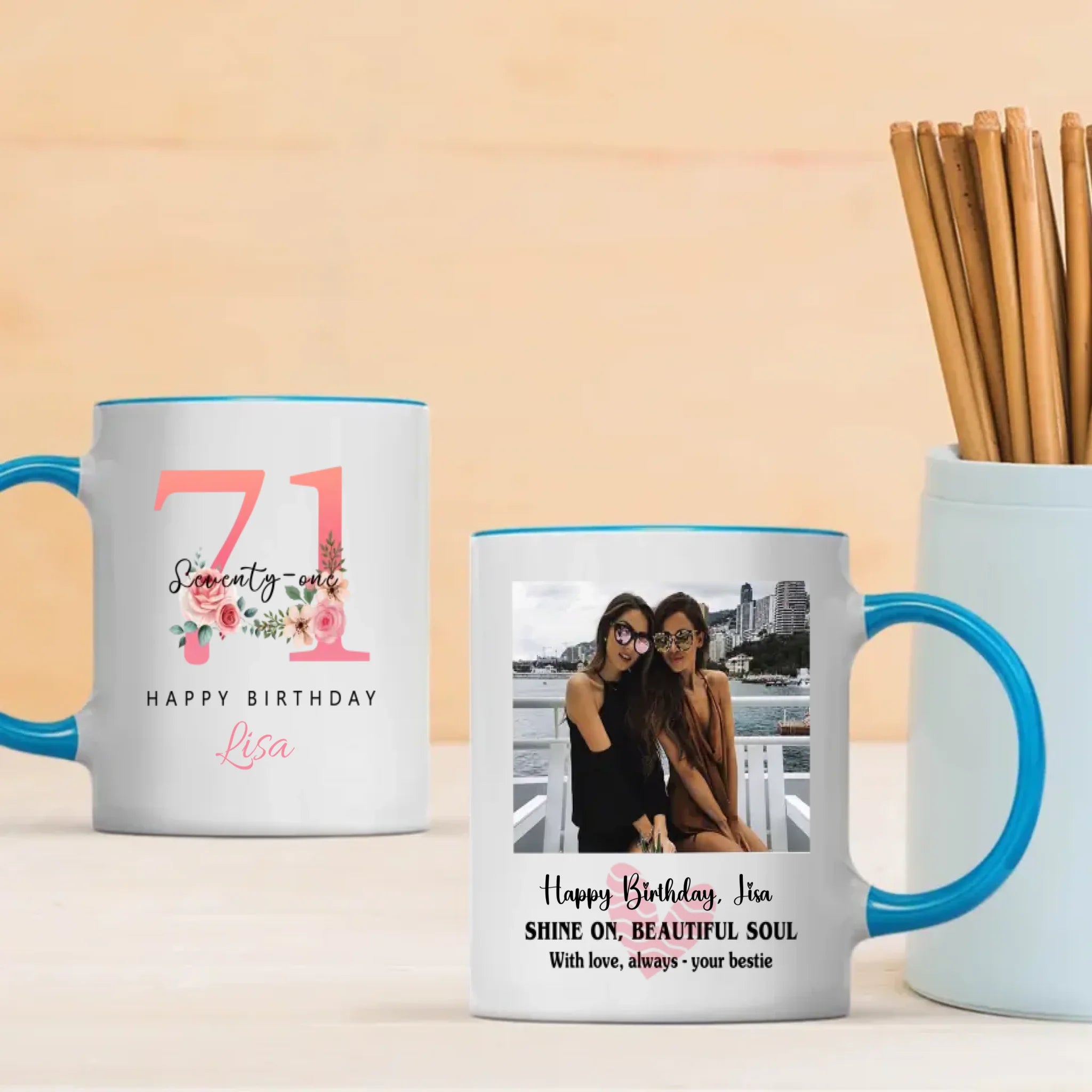 Lovely 71st Birthday Mug – Meaningful Custom Retro Keepsake – 89Prints