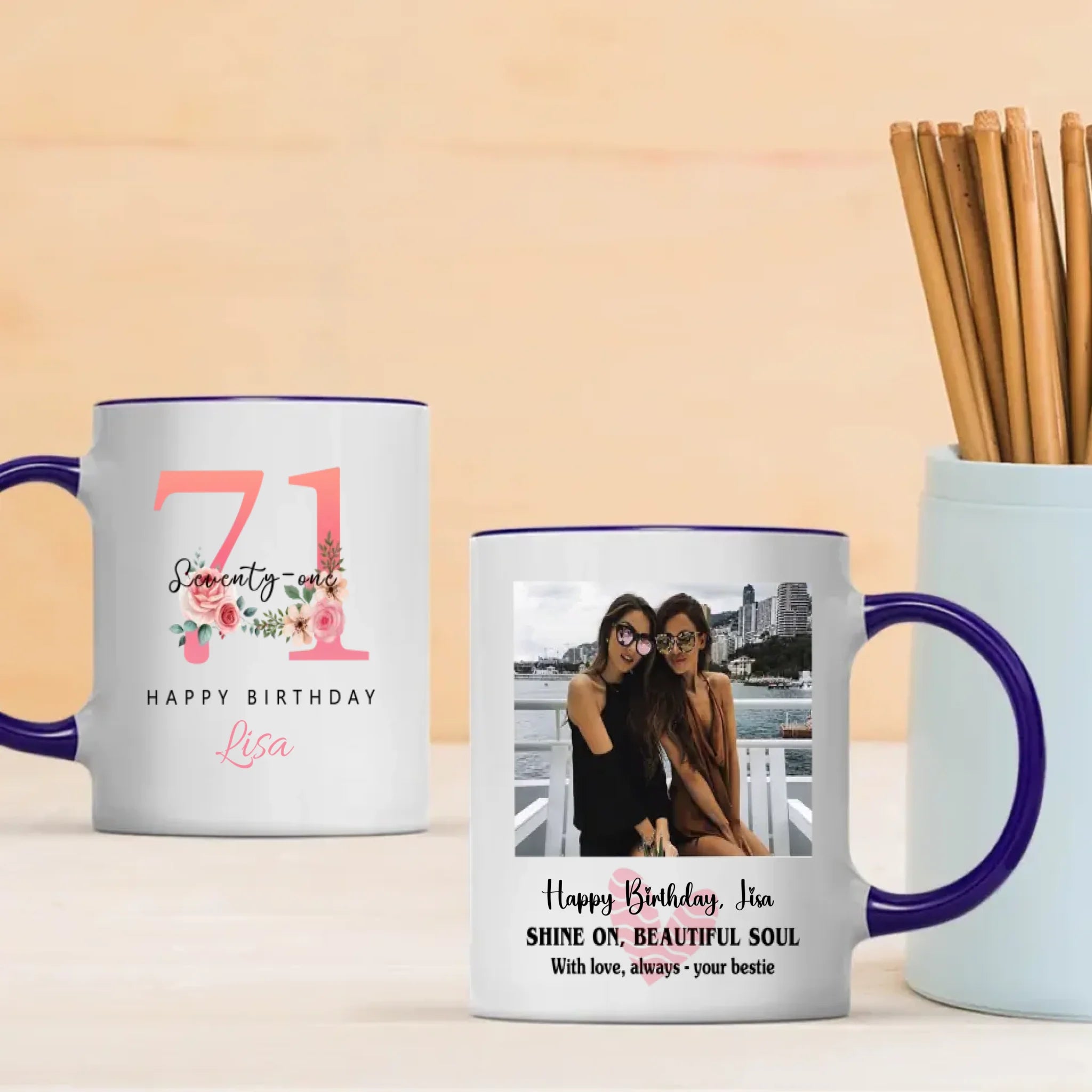 Lovely 71st Birthday Mug – Meaningful Custom Retro Keepsake – 89Prints