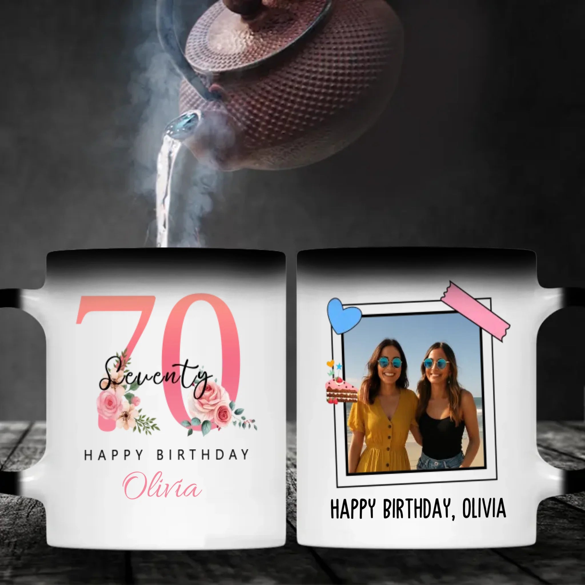 Elegant 70th Birthday Mug – Vintage Personalized Gift for Her – 89Prints