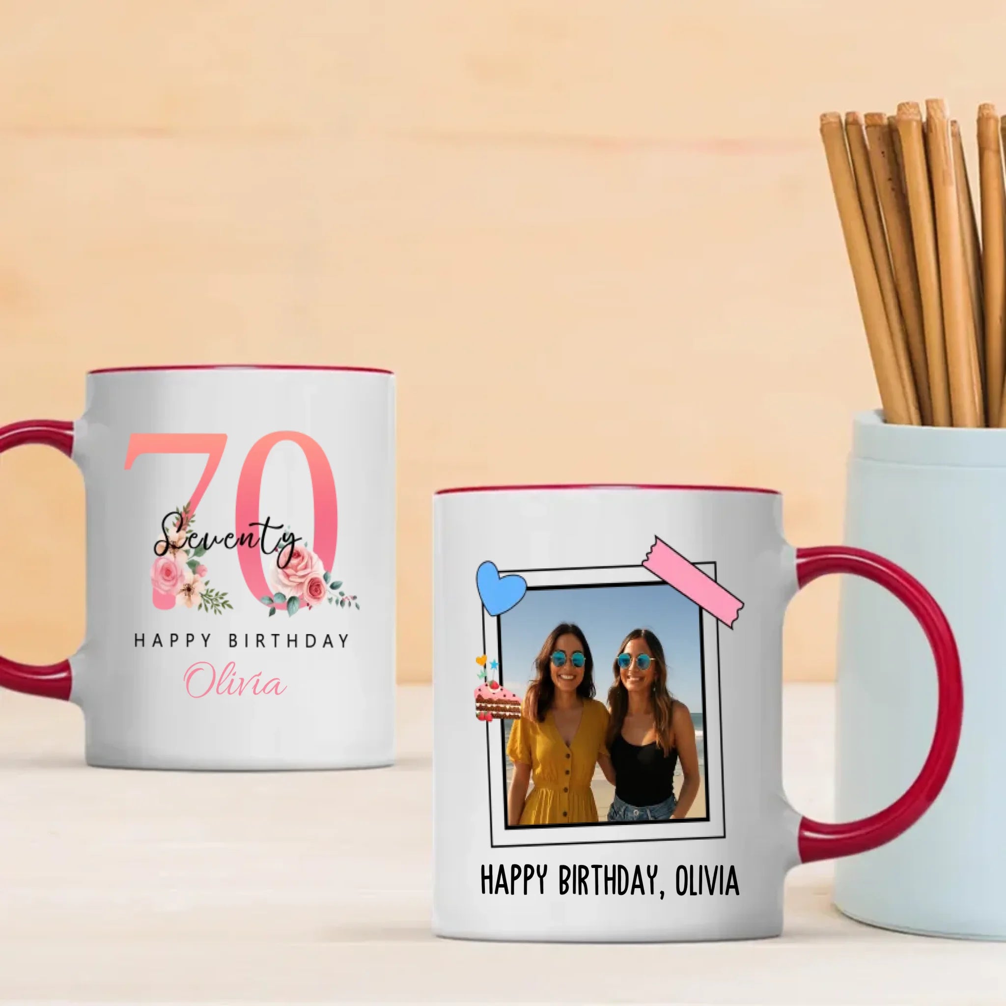 Elegant 70th Birthday Mug – Vintage Personalized Gift for Her – 89Prints