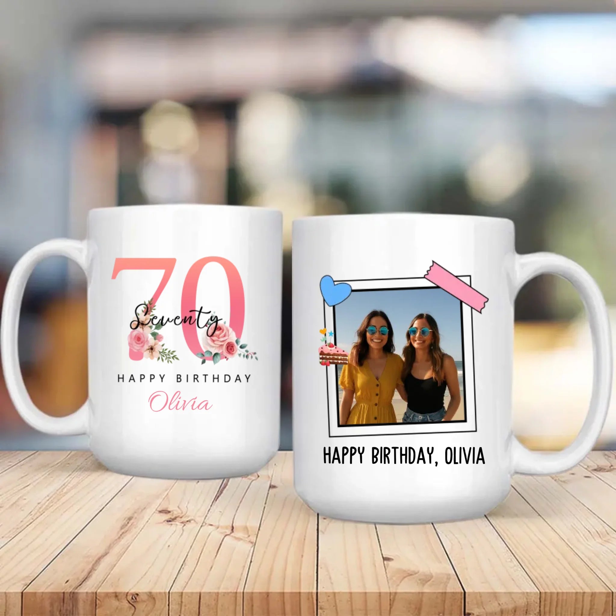 Elegant 70th Birthday Mug – Vintage Personalized Gift for Her – 89Prints