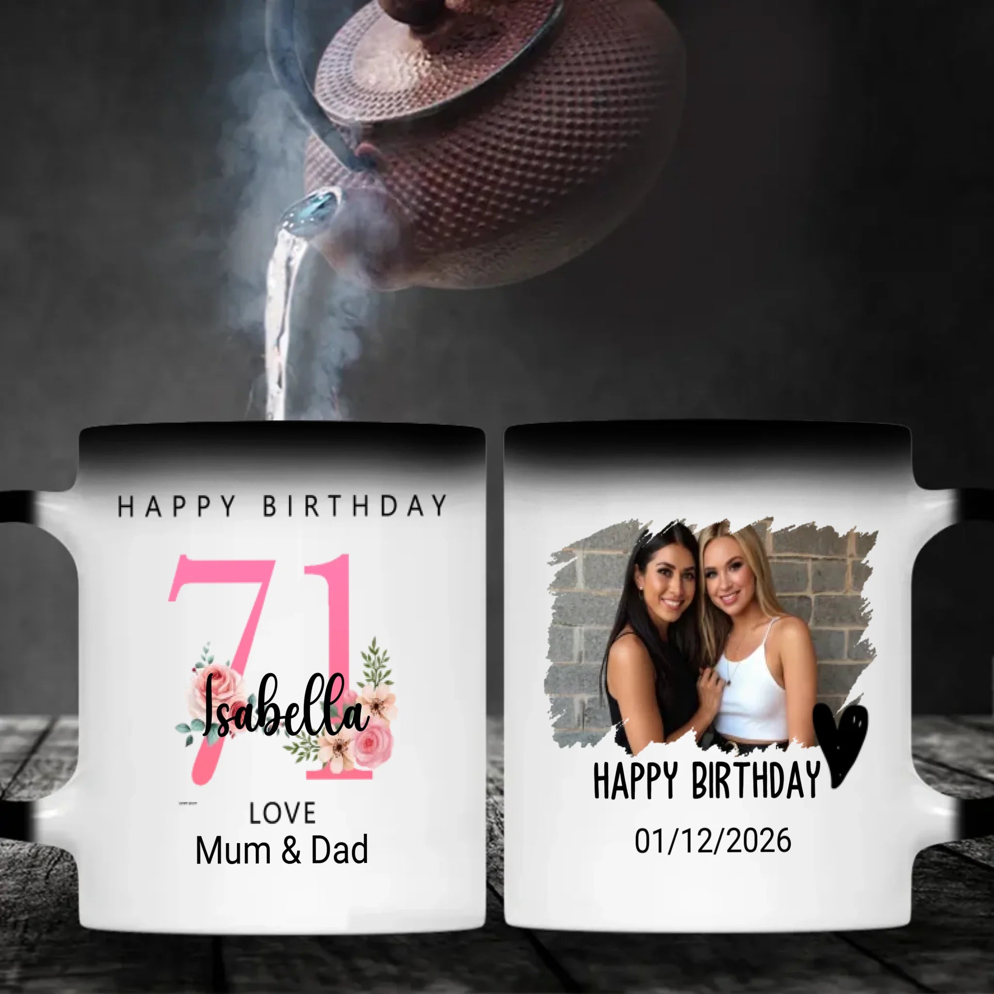 Personalized 71st Birthday Gift Mug for Her – A Toast to Timeless Love - 89Prints