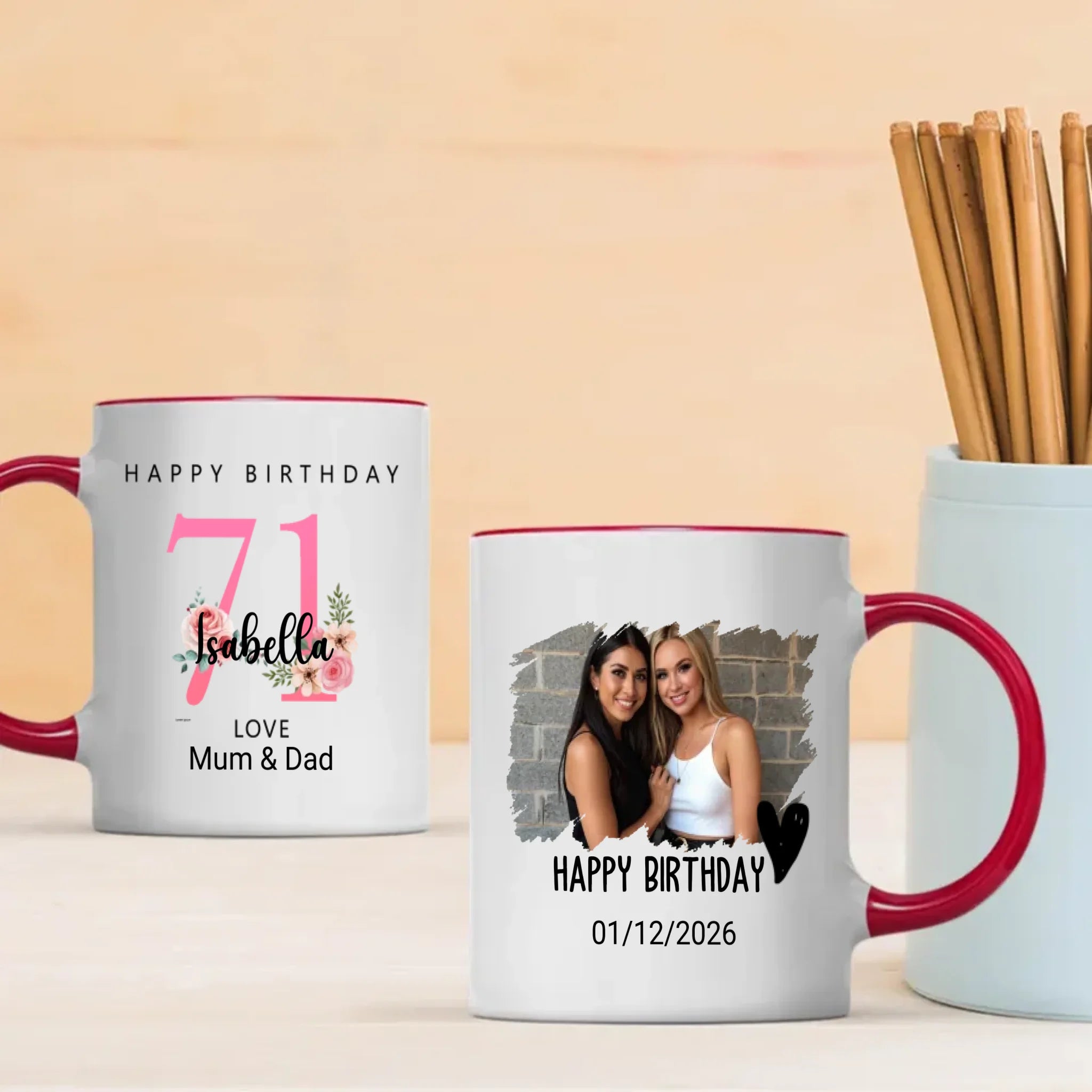 Personalized 71st Birthday Gift Mug for Her – A Toast to Timeless Love - 89Prints