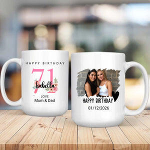 Personalized 71st Birthday Gift Mug for Her – A Toast to Timeless Love - 89Prints