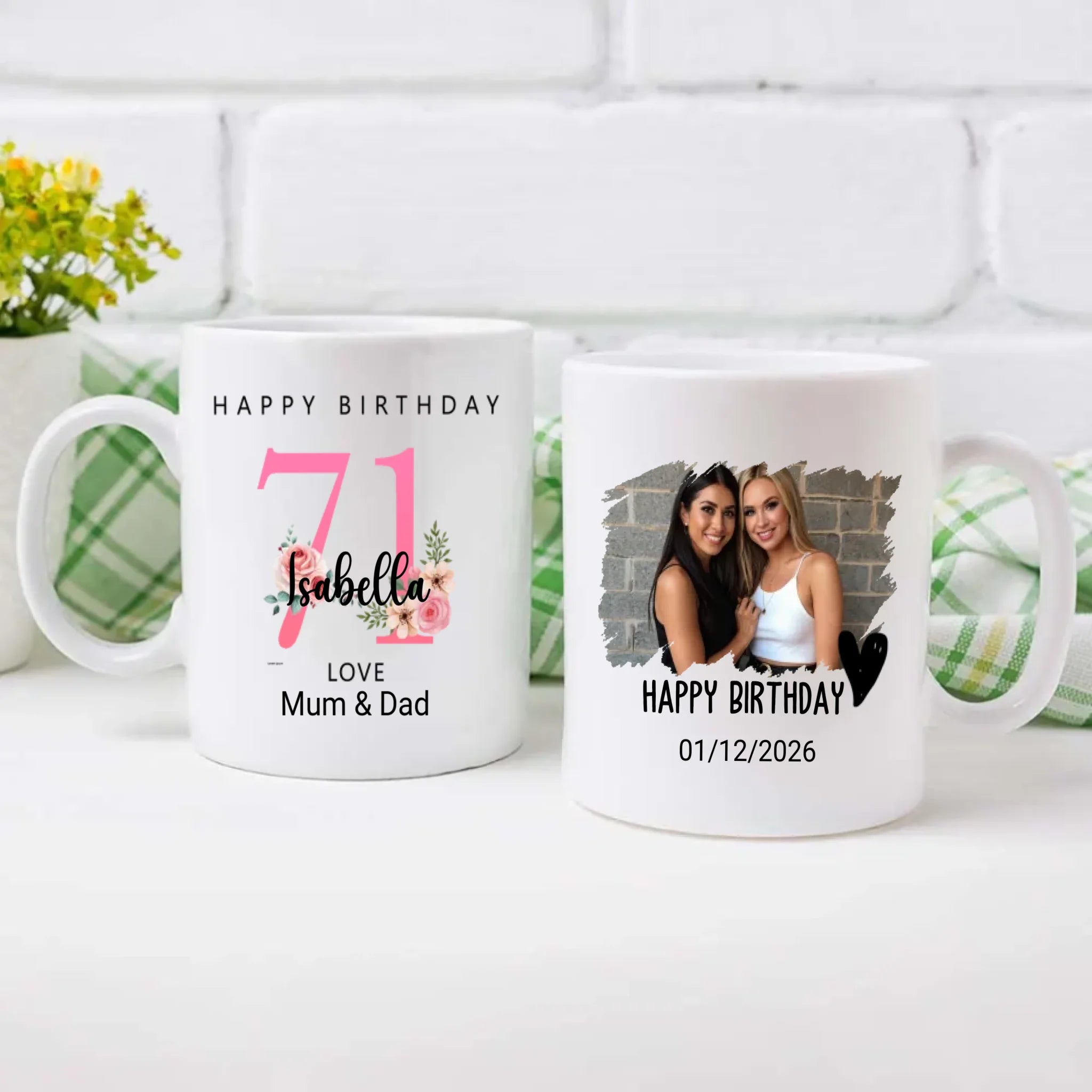 Personalized 71st Birthday Gift Mug for Her – A Toast to Timeless Love - 89Prints