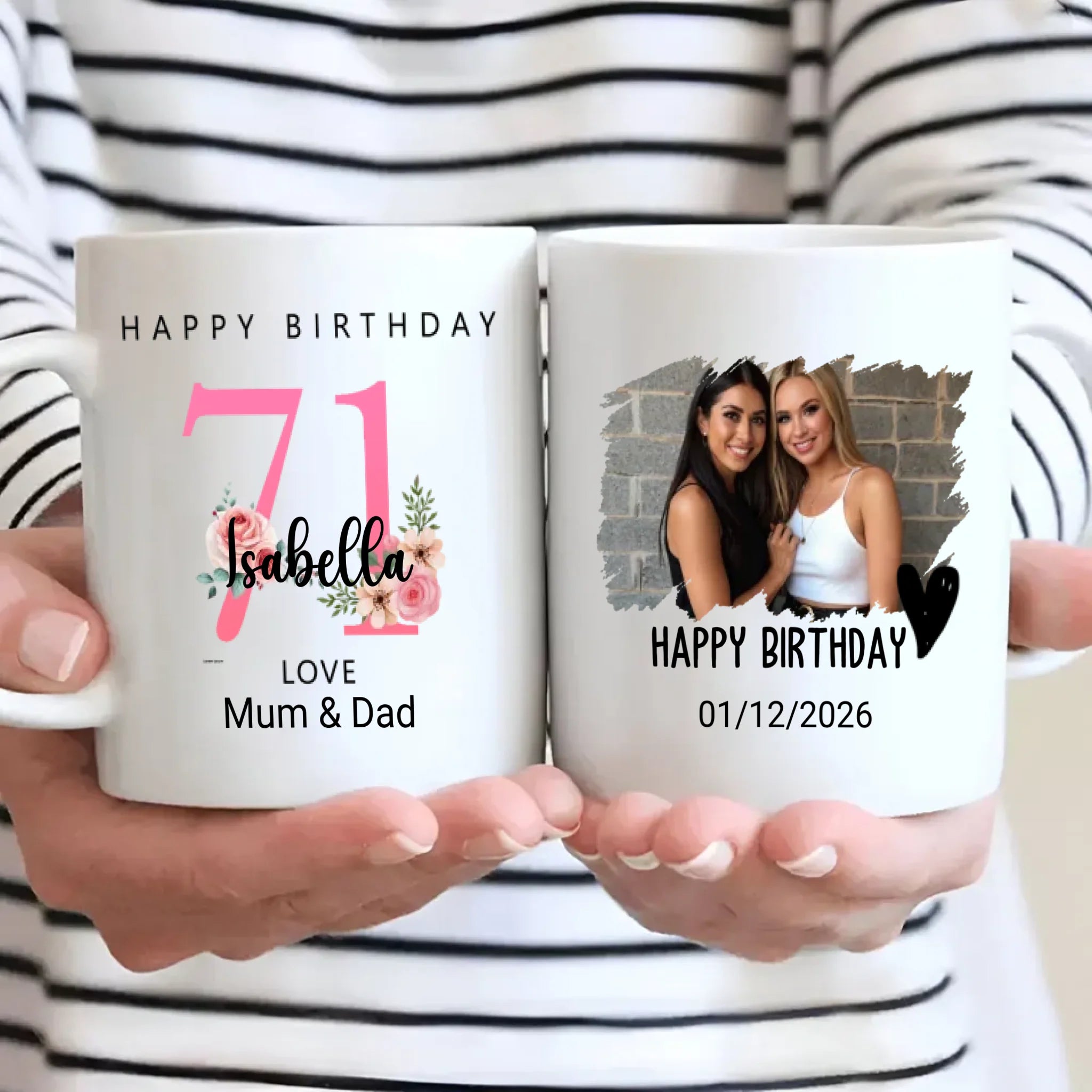 Personalized 71st Birthday Gift Mug for Her – A Toast to Timeless Love - 89Prints