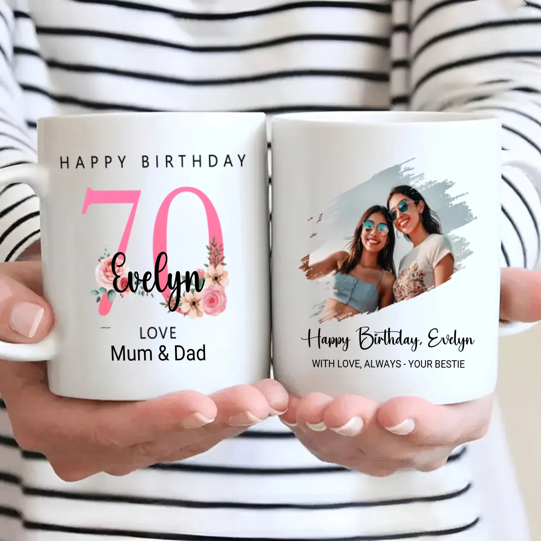 Elegant 70th Birthday Mug – Cheers to Seven Decades - 89Prints