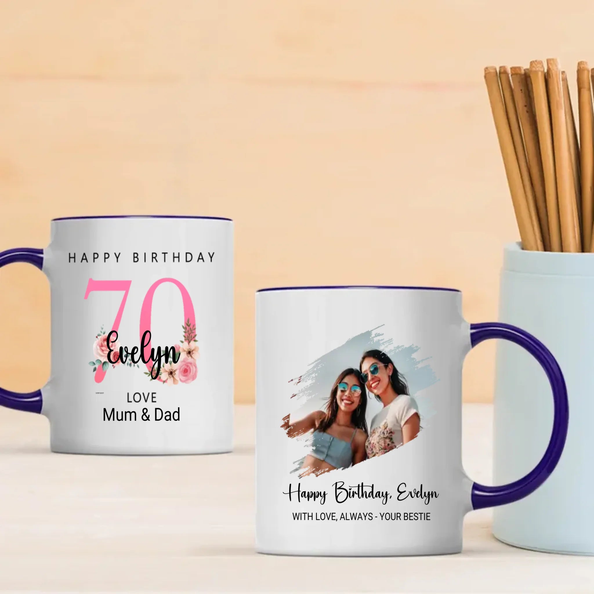 Elegant 70th Birthday Mug – Cheers to Seven Decades - 89Prints