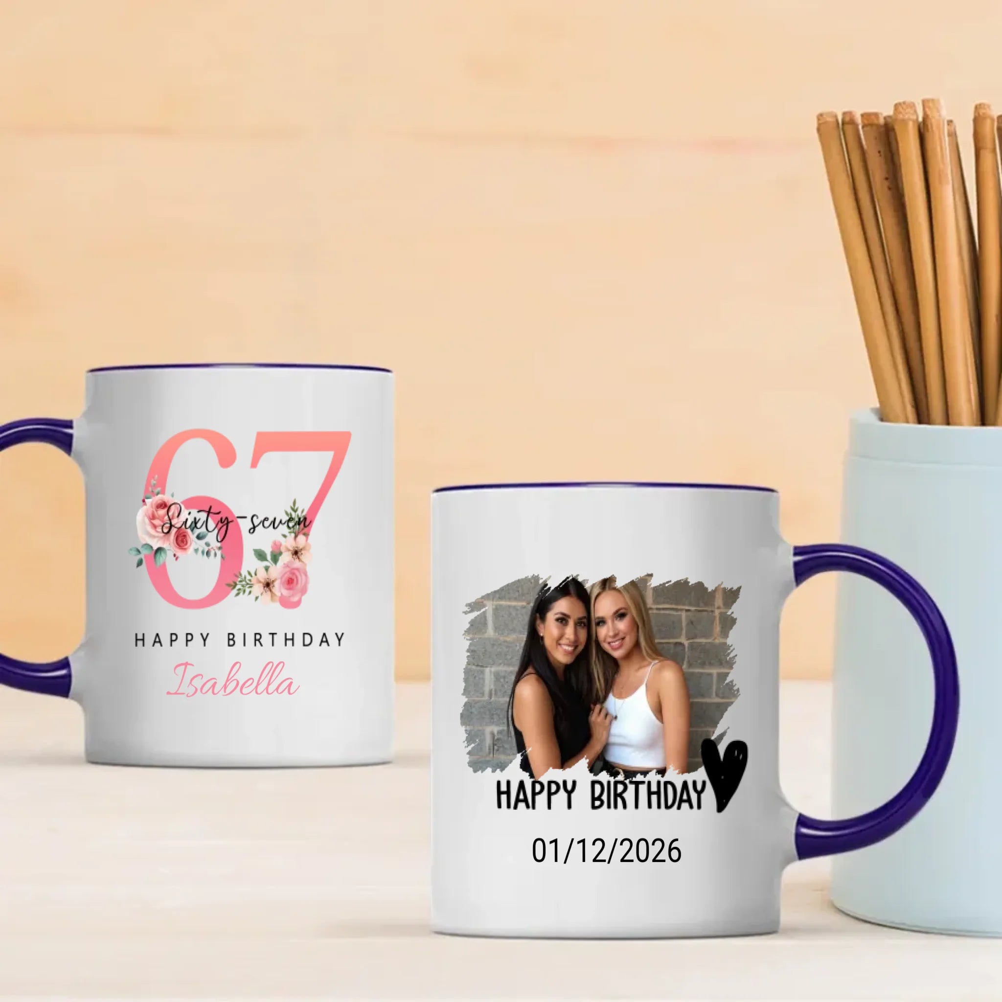 Custom Mug For 67th Anniversary – Classic Vintage Keepsake - 89Prints