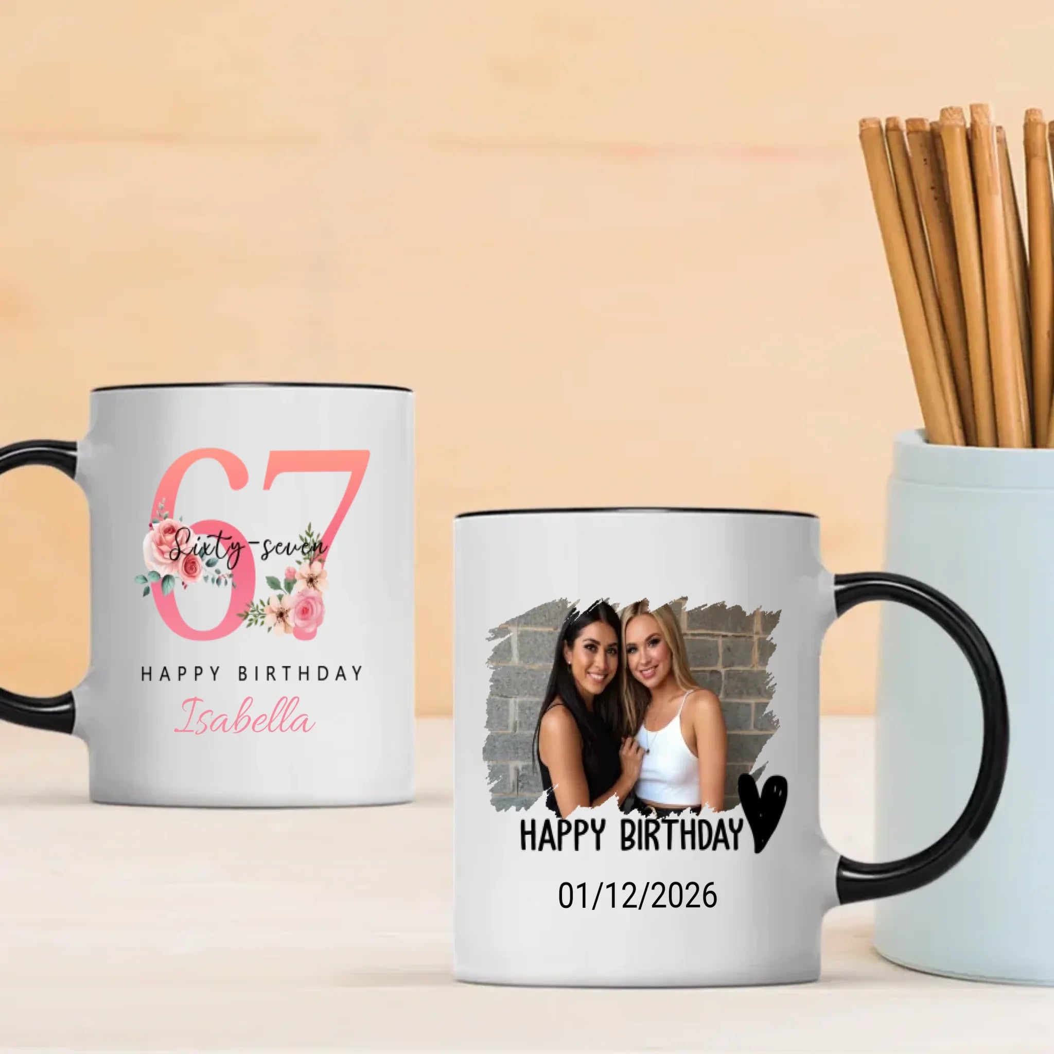 Custom Mug For 67th Anniversary – Classic Vintage Keepsake - 89Prints