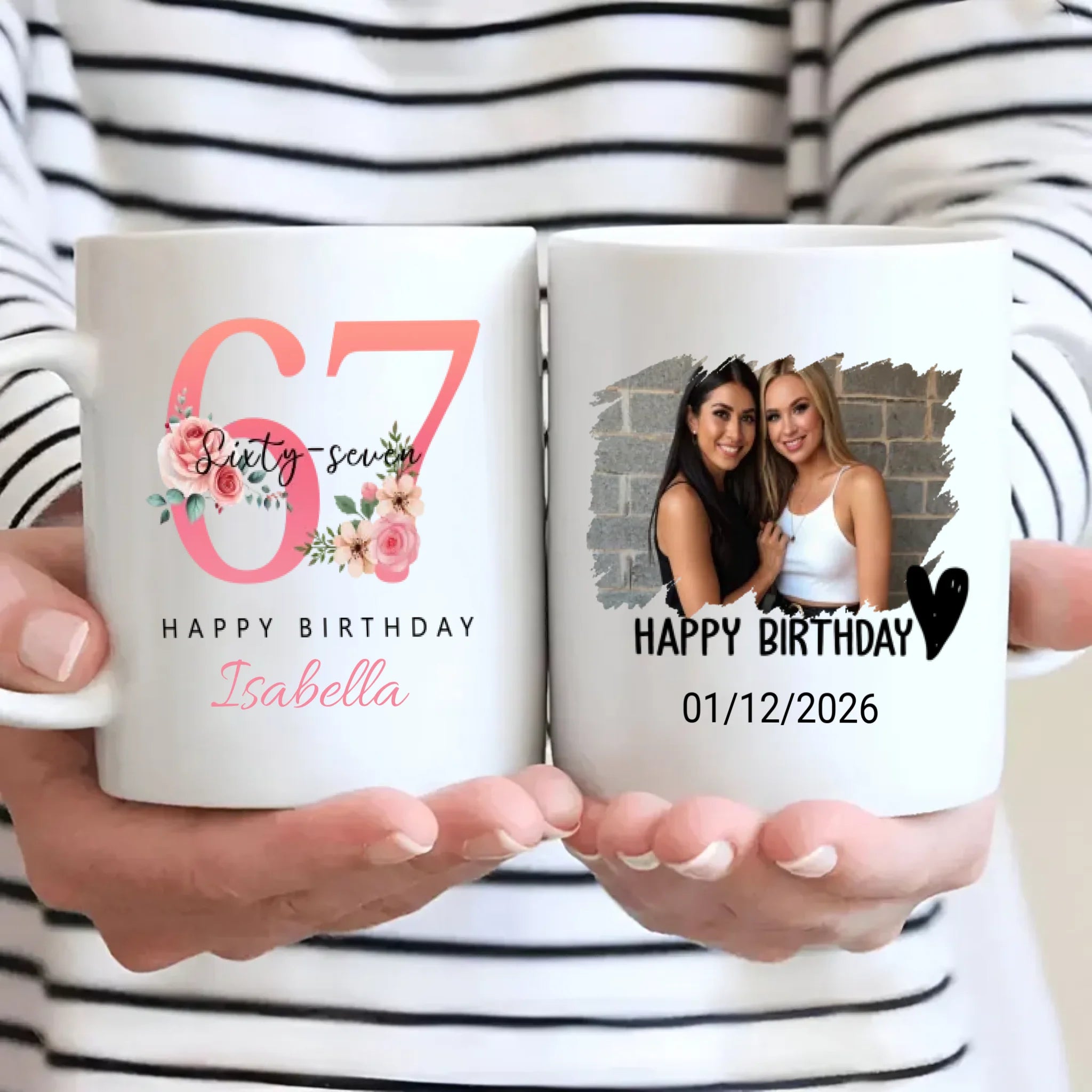 Custom Mug For 67th Anniversary – Classic Vintage Keepsake - 89Prints
