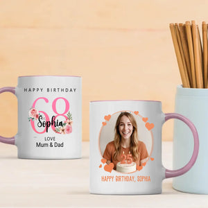 68th & Glowing – Personalized Birthday Mug for Her - 89Prints