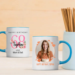 68th & Glowing – Personalized Birthday Mug for Her - 89Prints