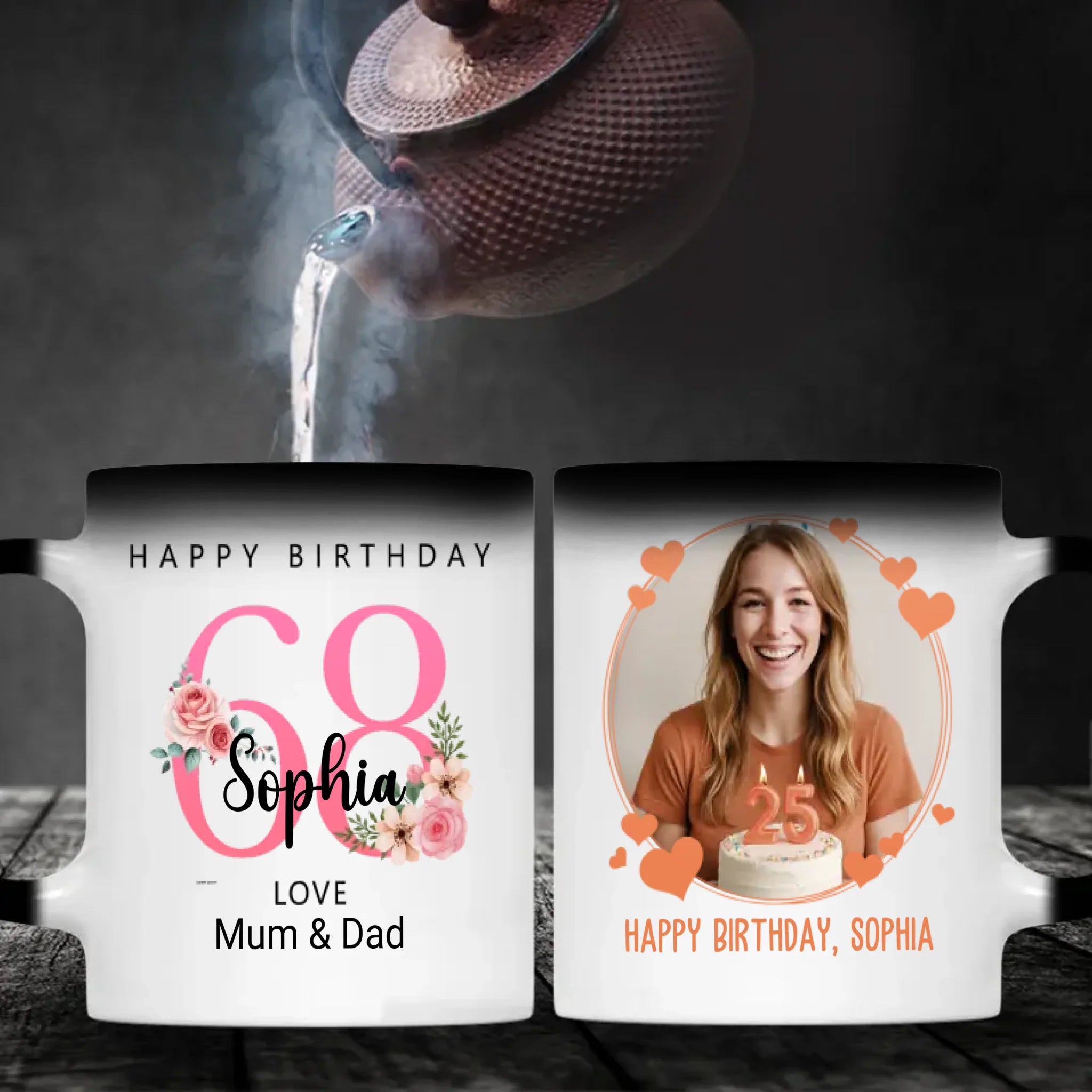 68th & Glowing – Personalized Birthday Mug for Her - 89Prints