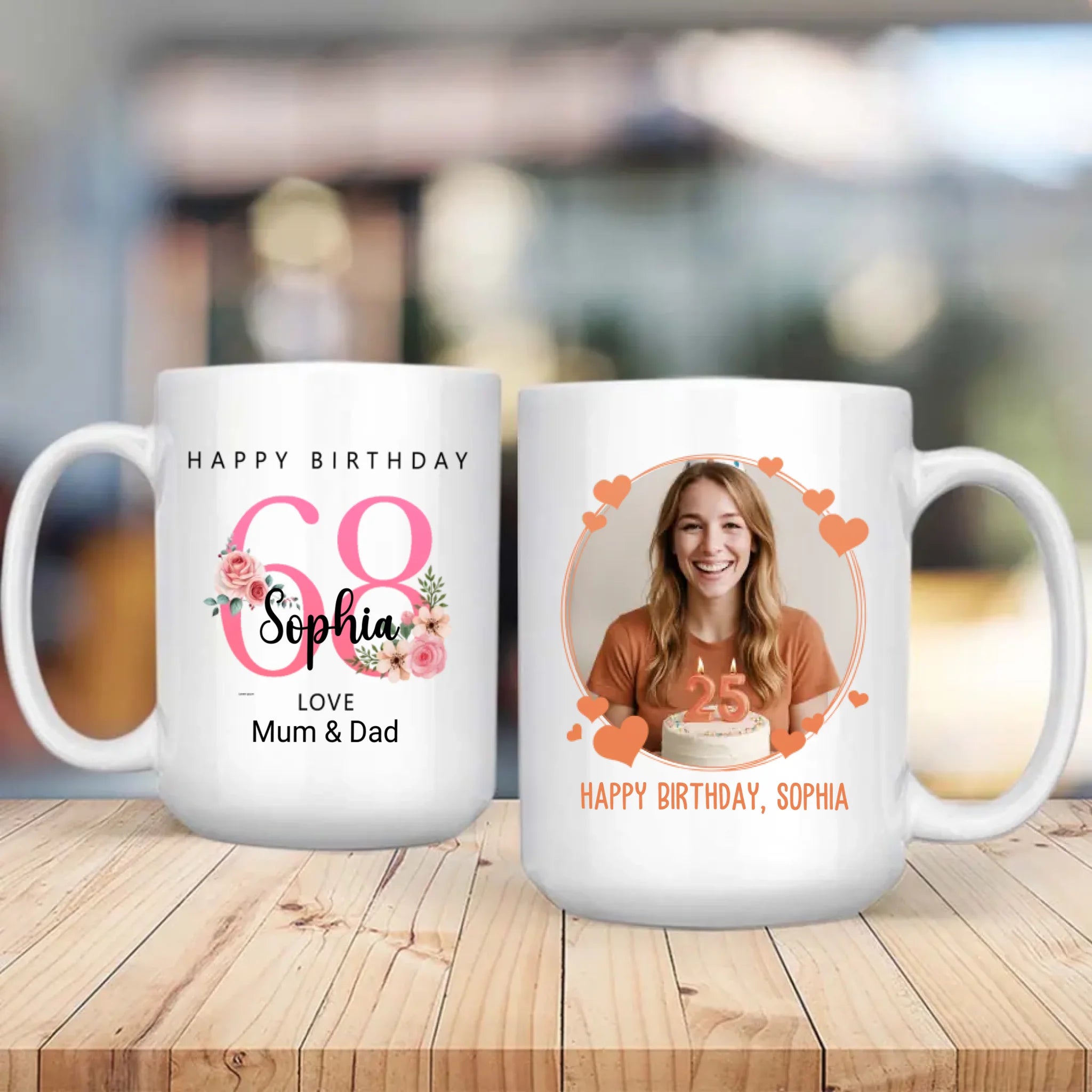 68th & Glowing – Personalized Birthday Mug for Her - 89Prints