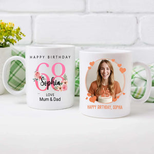 68th & Glowing – Personalized Birthday Mug for Her - 89Prints