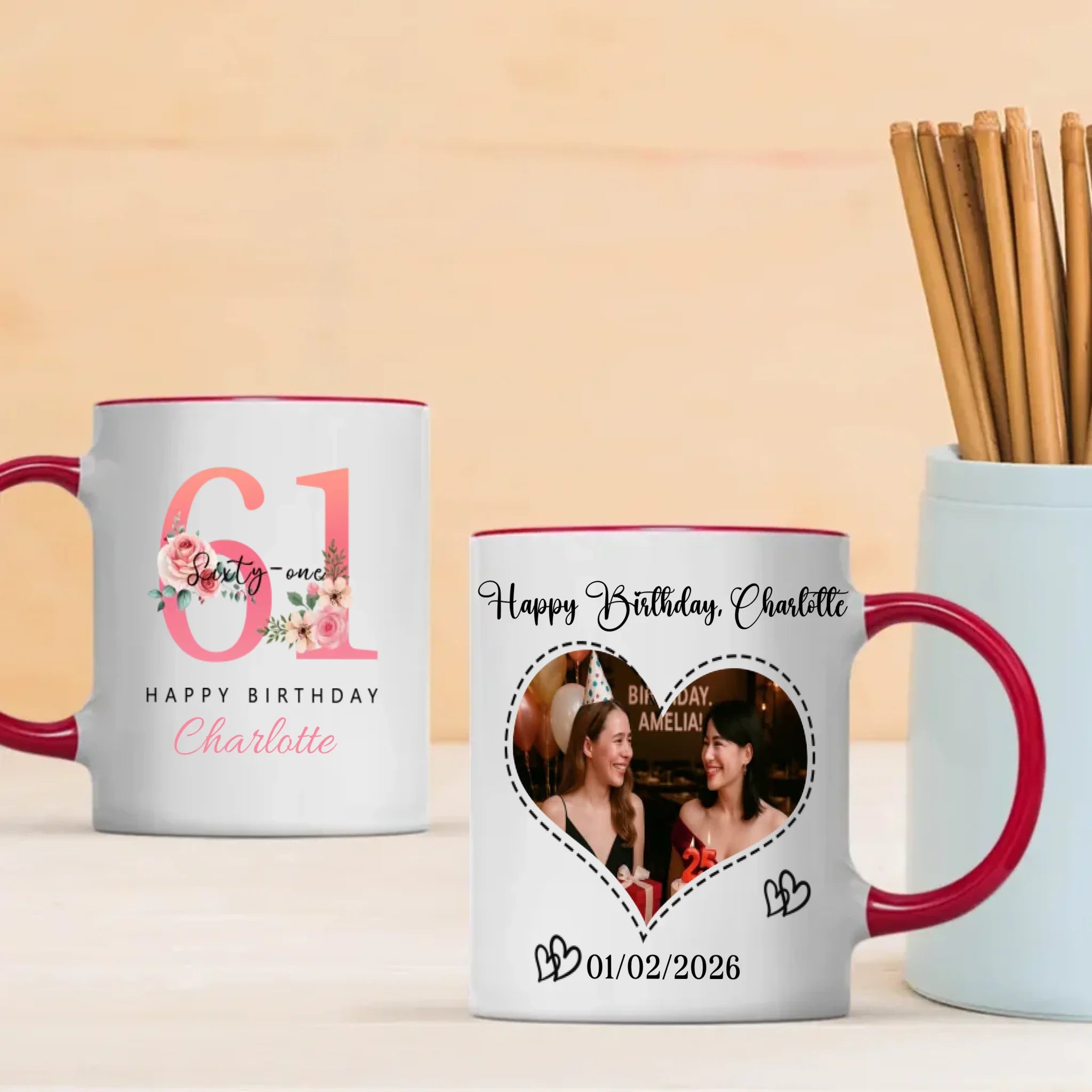Custom Mug Gift – Elegant Personalized Keepsake For 61st Birthday - 89Prints