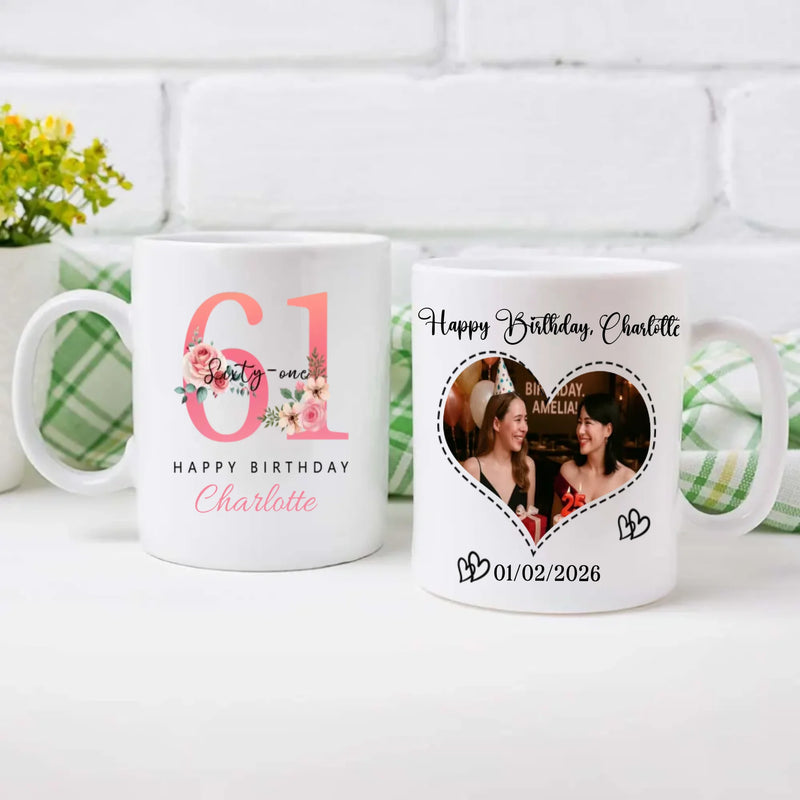 Custom Mug Gift – Elegant Personalized Keepsake For 61st Birthday - 89Prints