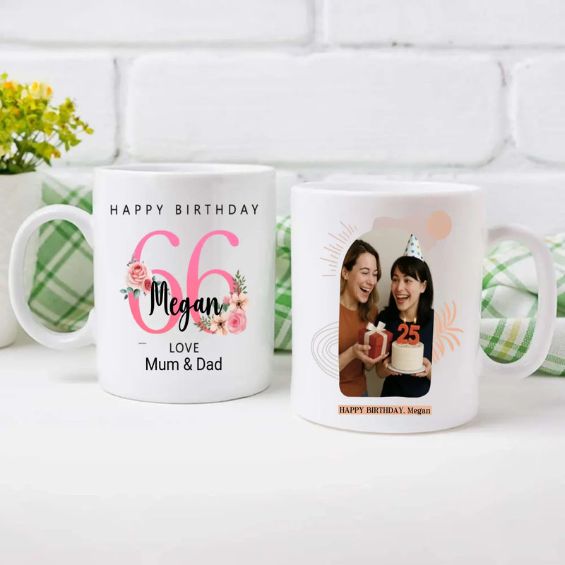 66th & Smiling – Custom Mug Gift for a Lifetime of Joy - 89Prints