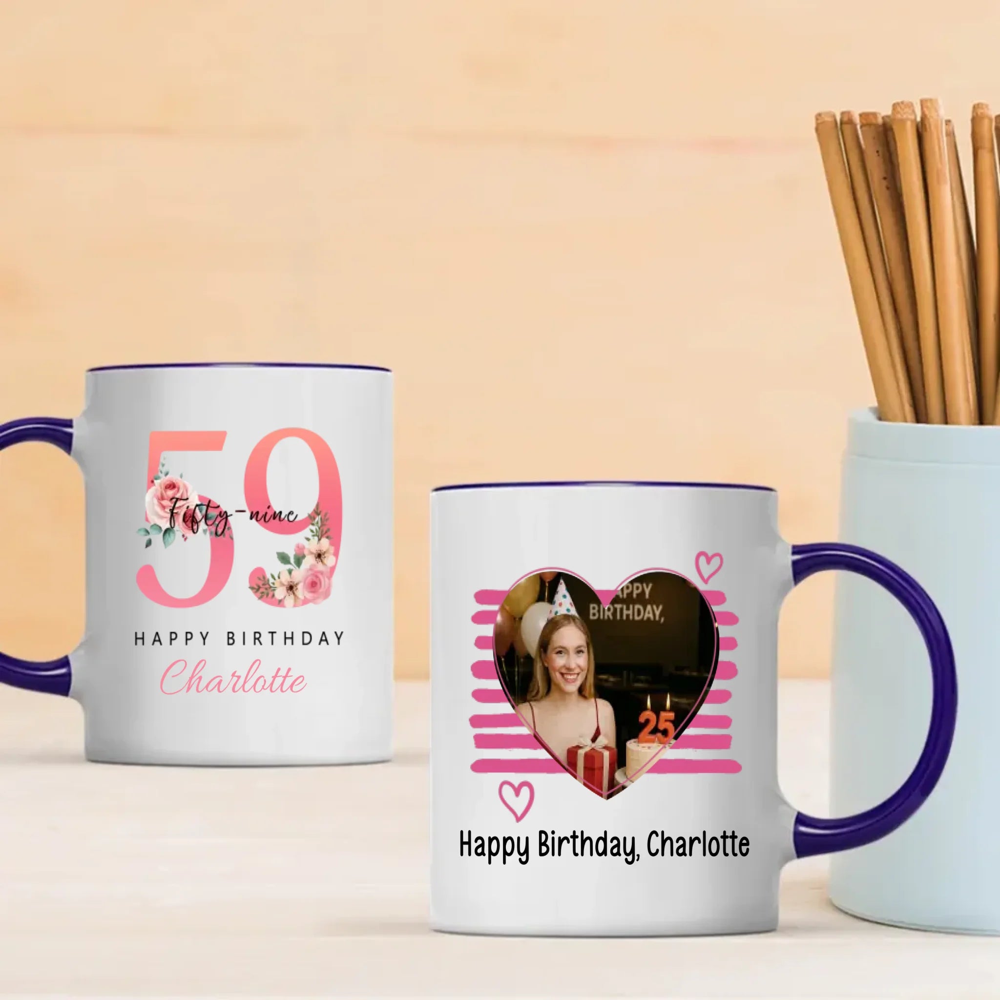 Precious Coffee Mug – Elegant Personalized Gift For Her 59th Birthday - 89Prints