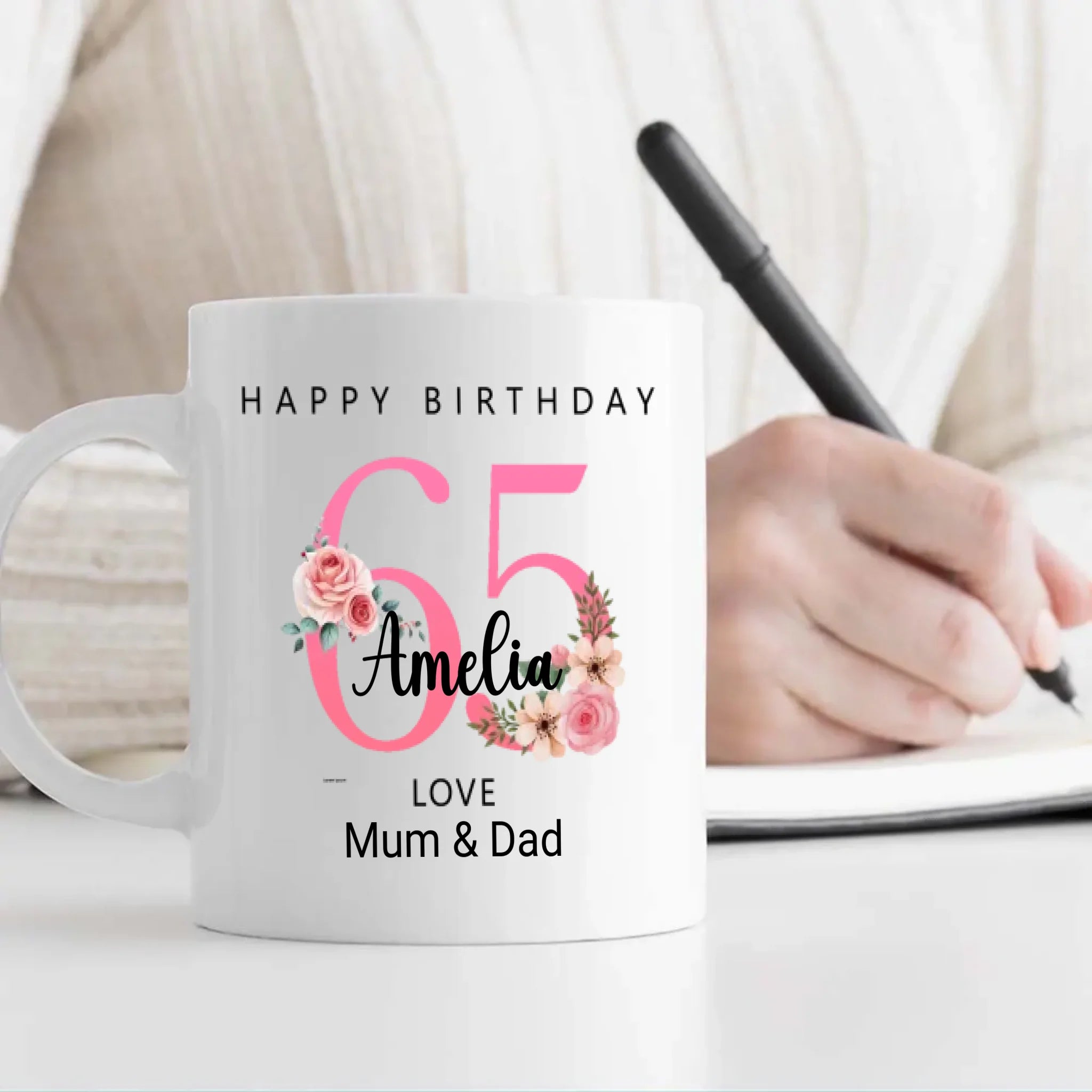 65th & Graceful – Timeless Birthday Mug for Mom - 89Prints