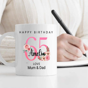 65th & Graceful – Timeless Birthday Mug for Mom - 89Prints