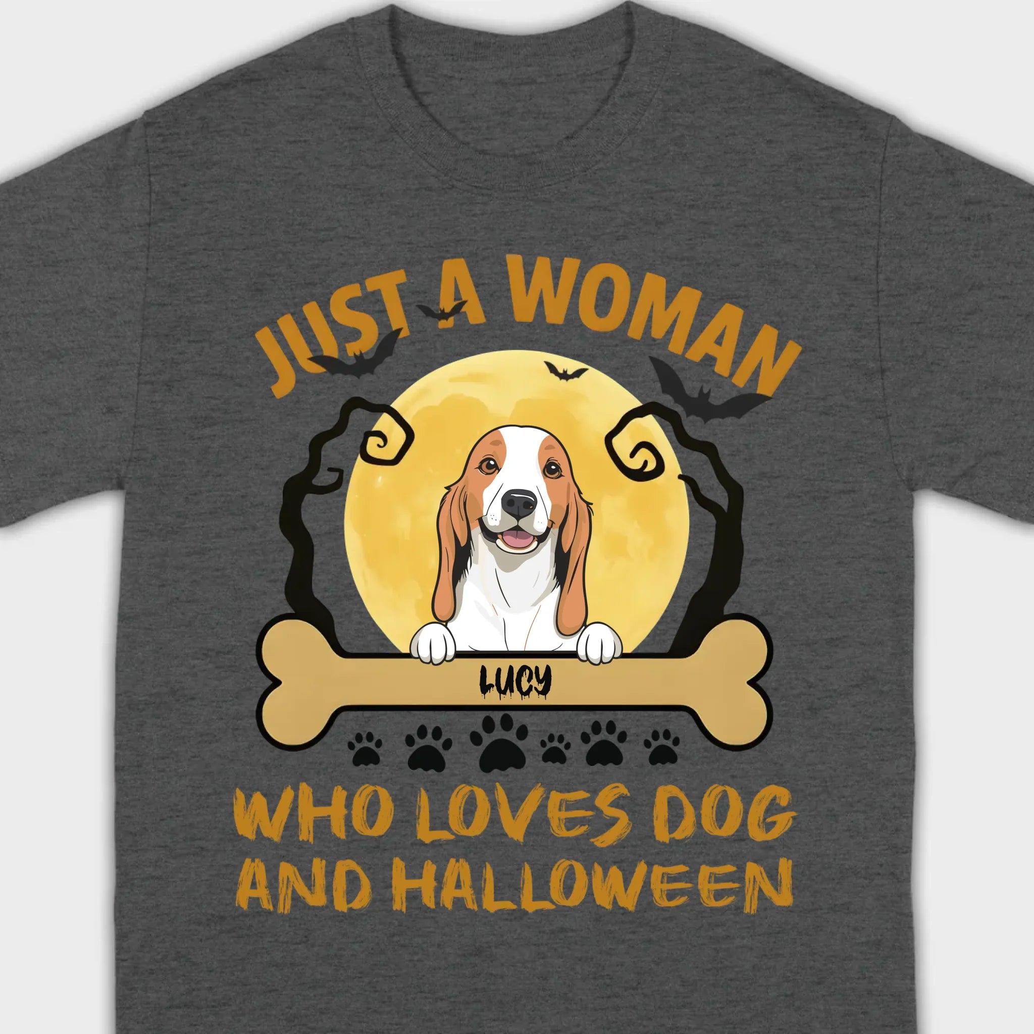 Personalized Dog Halloween T-Shirt | Just a Woman Who Loves Dog and Halloween - 89Prints