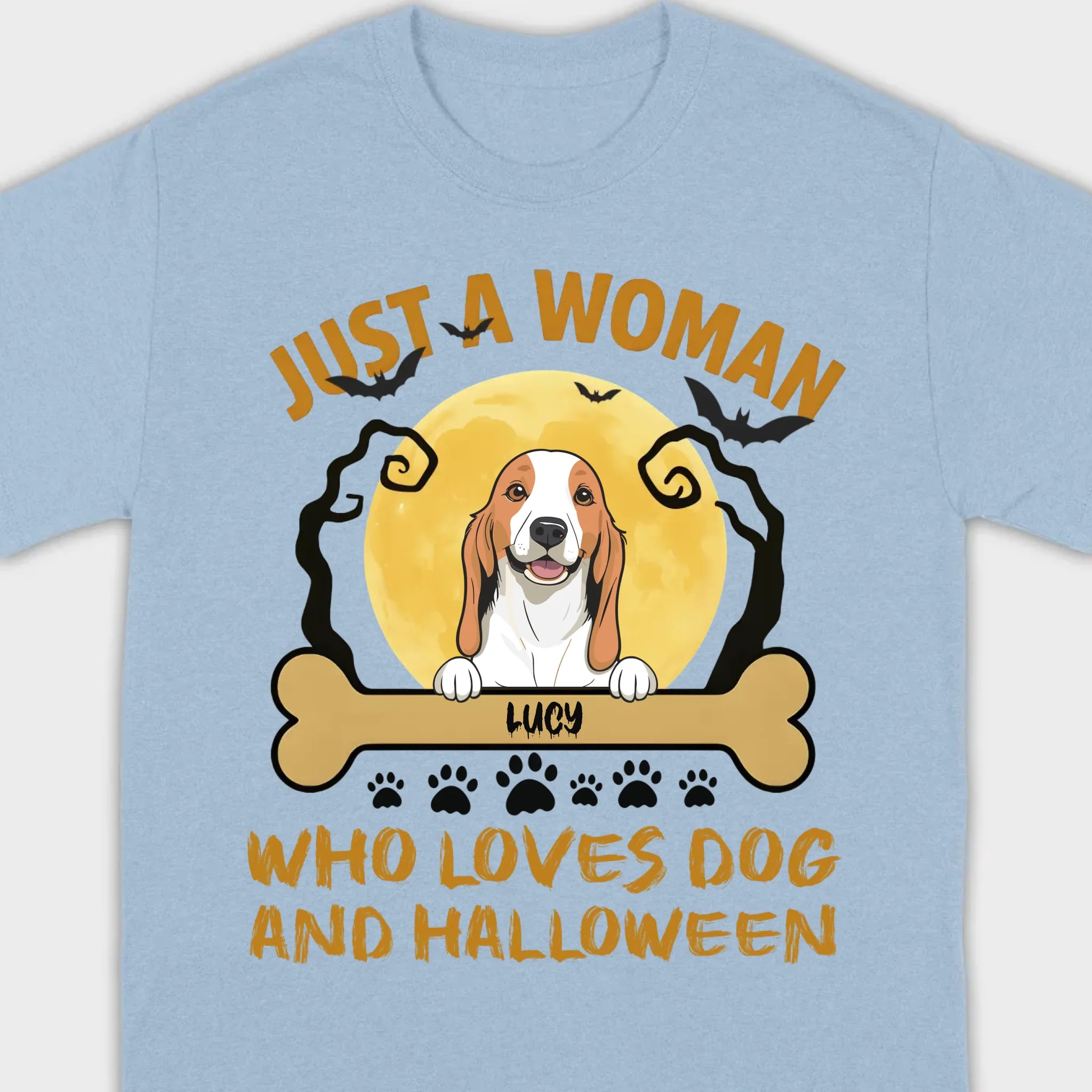 Personalized Dog Halloween T-Shirt | Just a Woman Who Loves Dog and Halloween - 89Prints