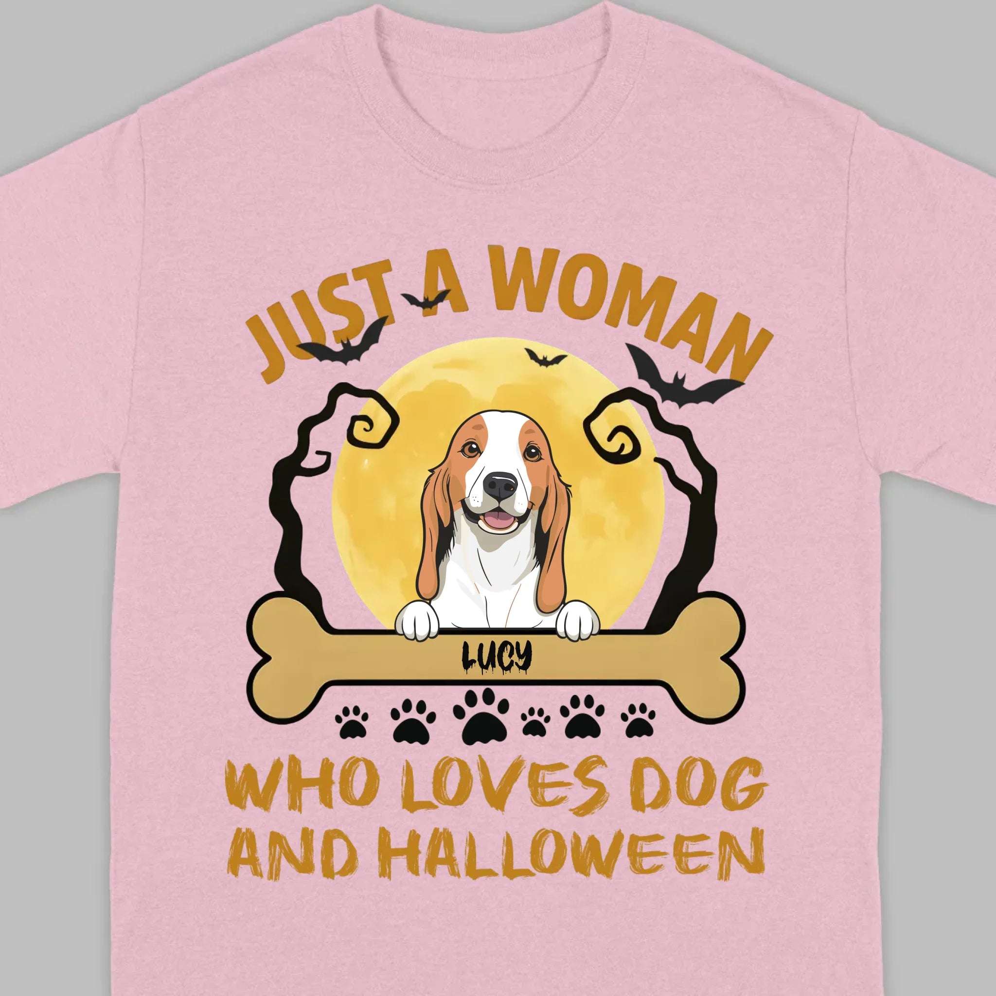Personalized Dog Halloween T-Shirt | Just a Woman Who Loves Dog and Halloween - 89Prints