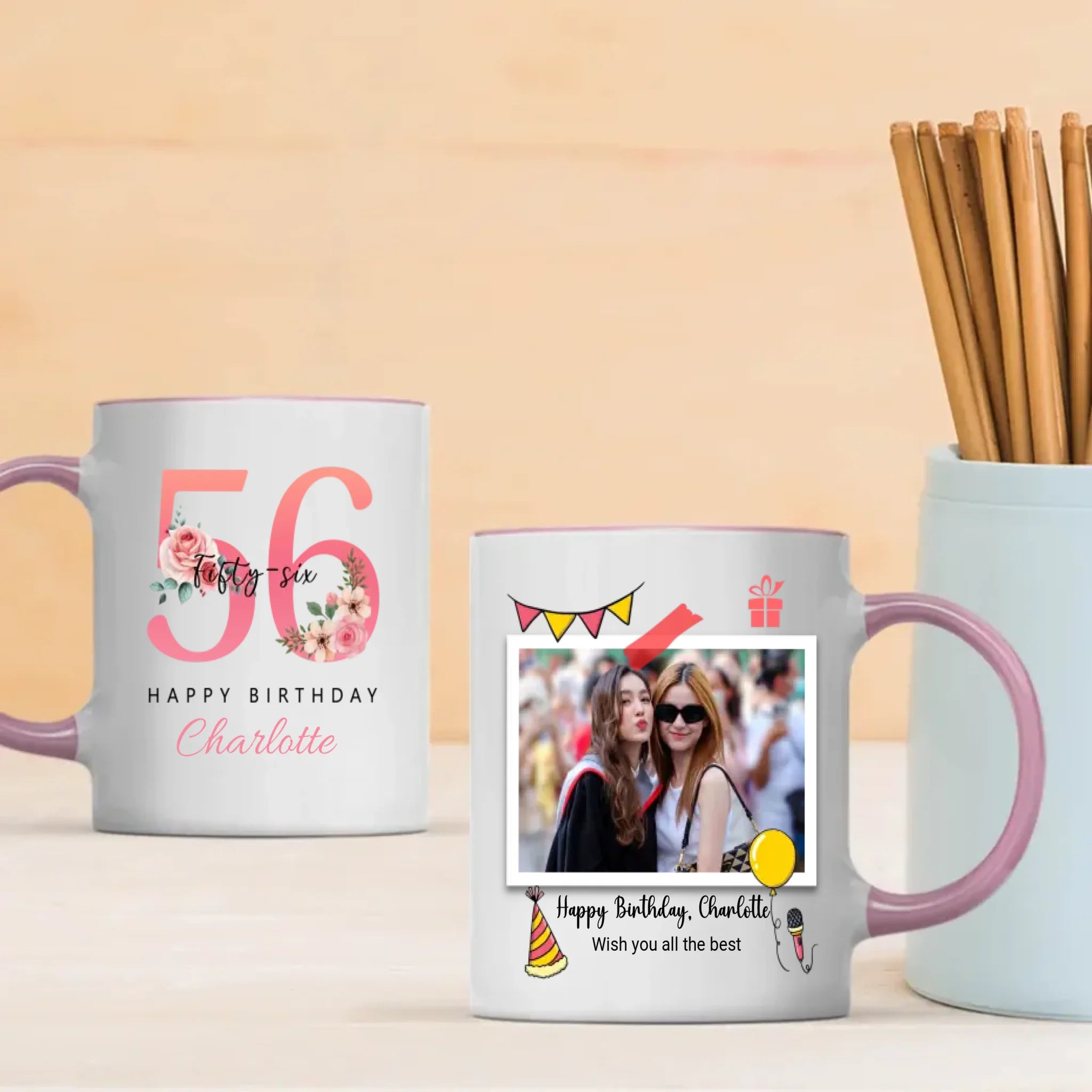 Personalized 56th Birthday Mug – Elegant Keepsake That Says Wish You All The Best -