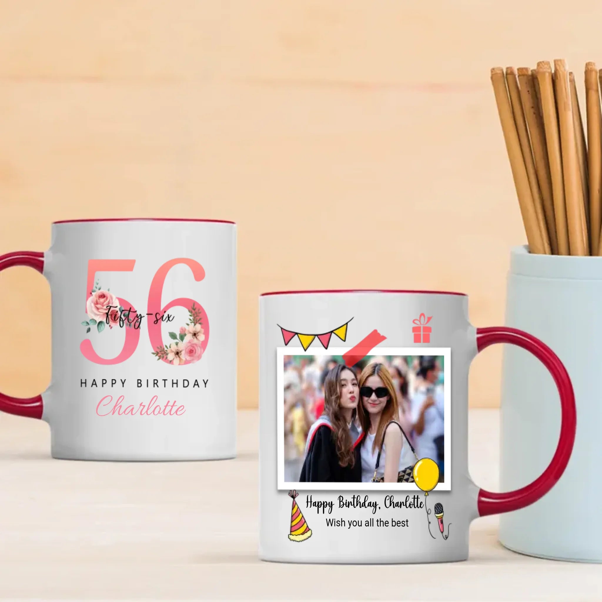 Personalized 56th Birthday Mug – Elegant Keepsake That Says Wish You All The Best -