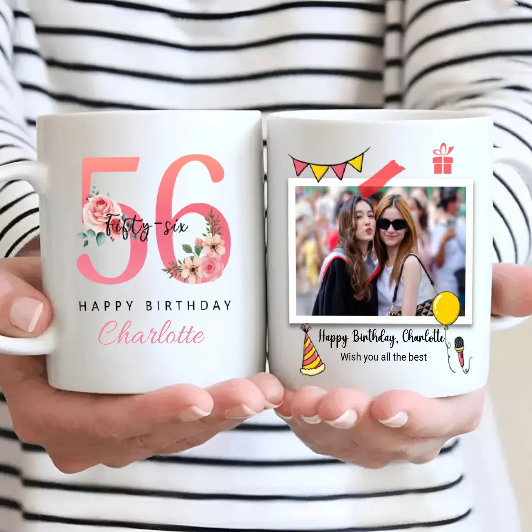 Personalized 56th Birthday Mug – Elegant Keepsake That Says Wish You All The Best -