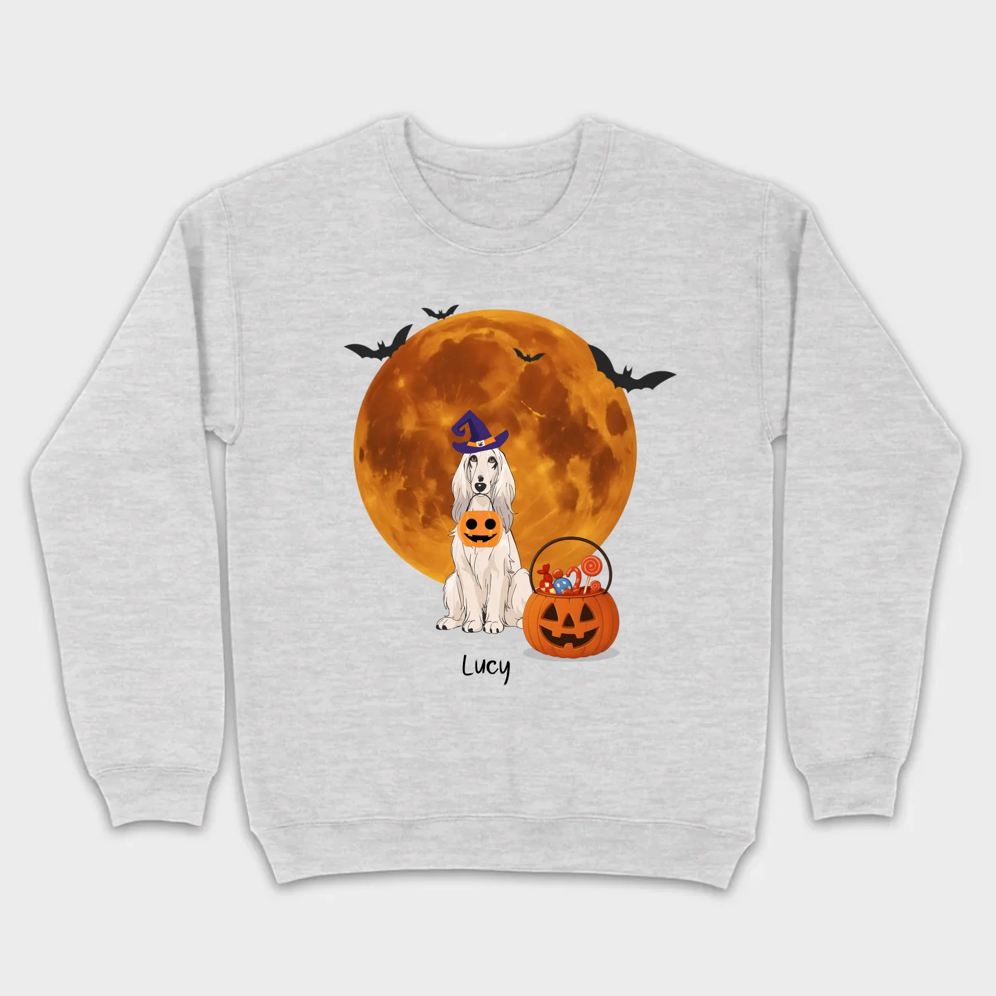 Personalized Dog Halloween Shirt | Custom Dog Moon & Pumpkin Tee - 89Prints