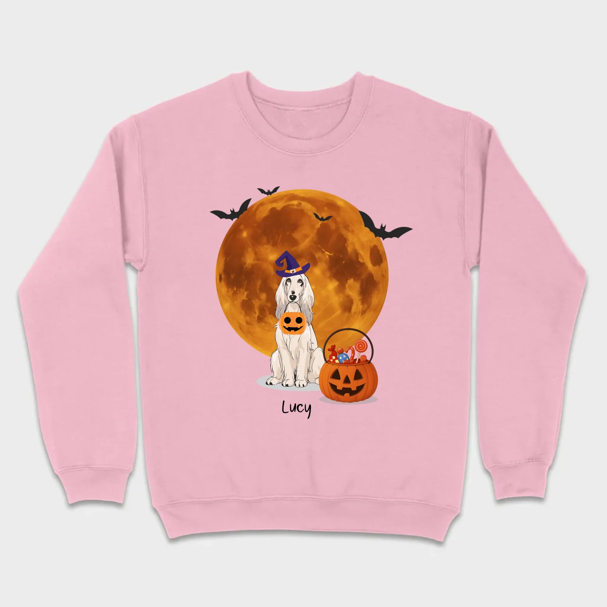 Personalized Dog Halloween Shirt | Custom Dog Moon & Pumpkin Tee - 89Prints