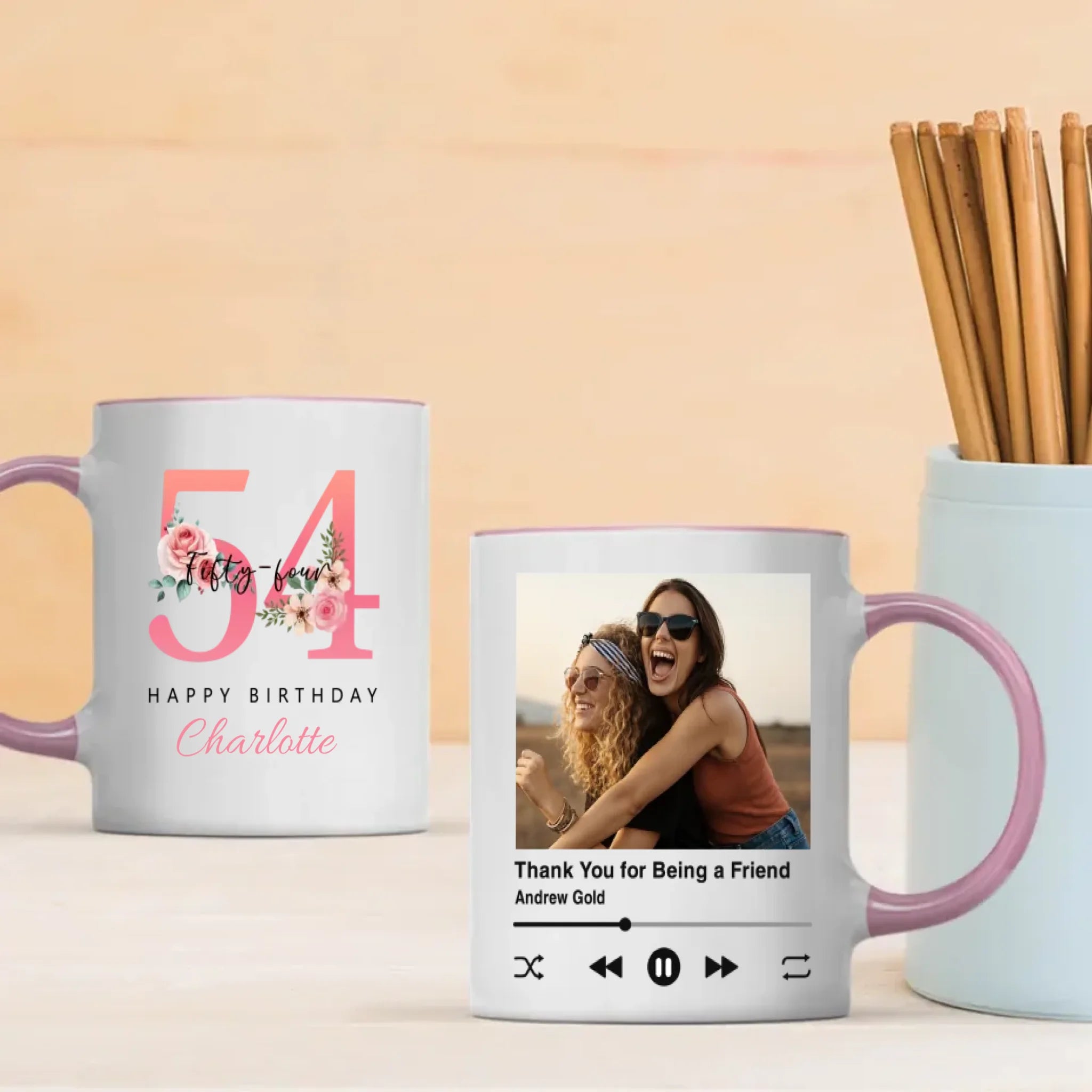 Charming 54th Birthday Mug – Thank You for Being a Friend - 89Prints