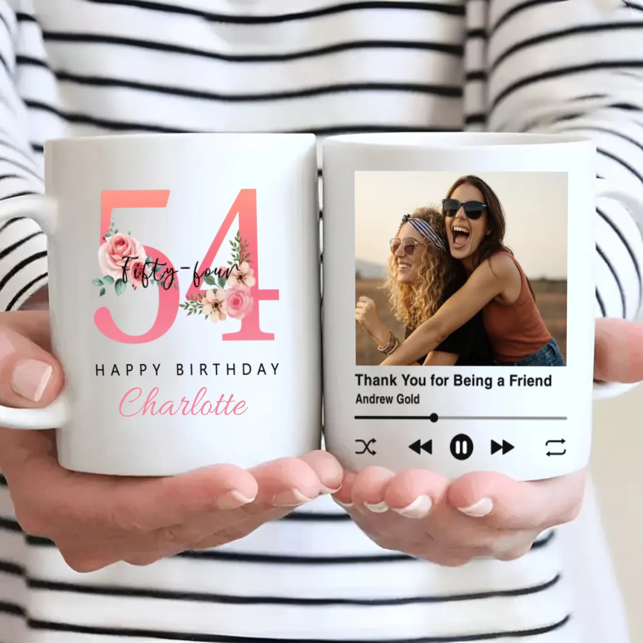 Charming 54th Birthday Mug – Thank You for Being a Friend - 89Prints