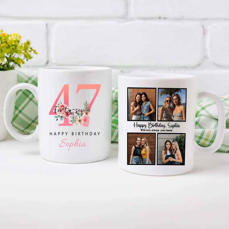 Charming 47th Birthday Mug – Elegant Personalized Gift of Love and Joy - 89Prints