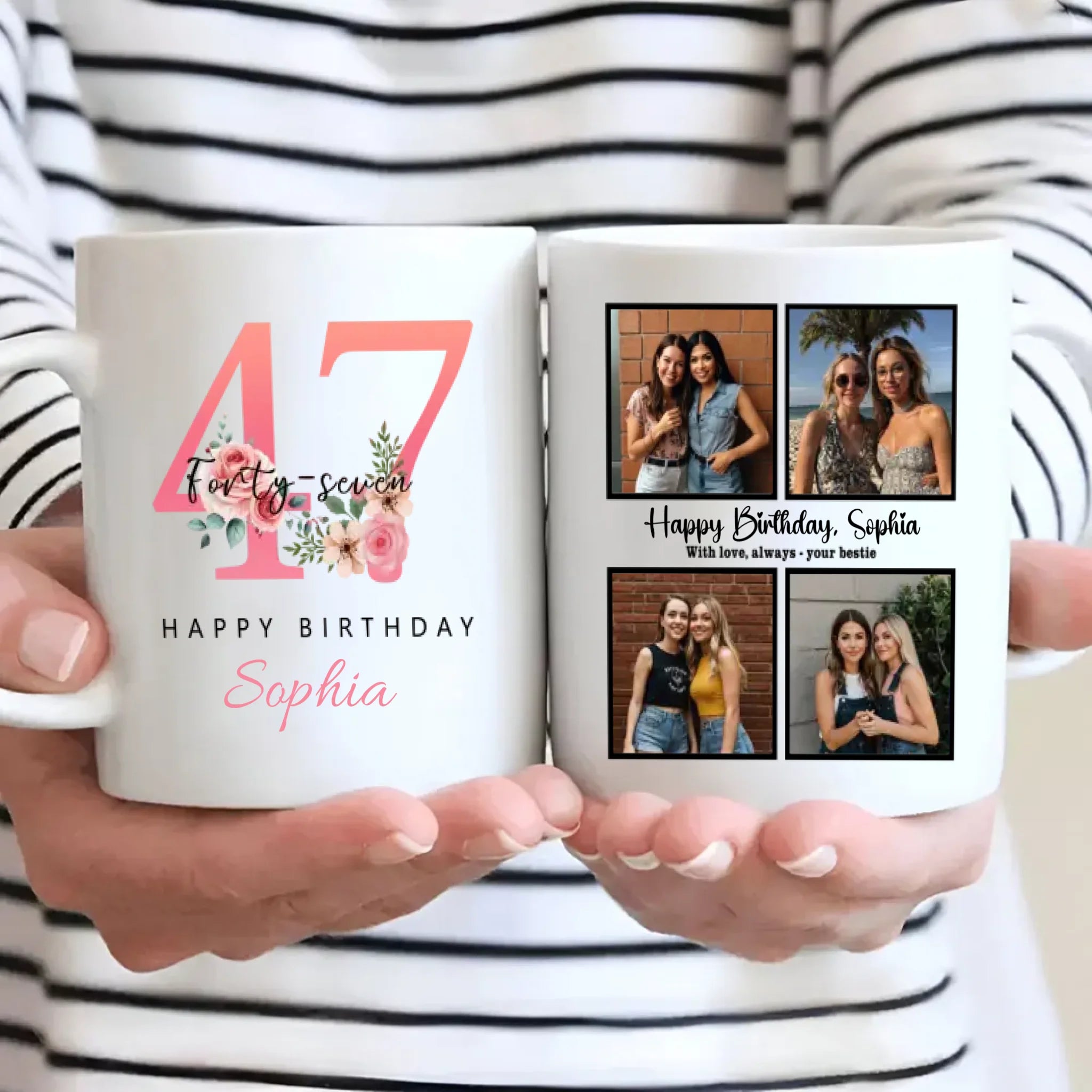 Charming 47th Birthday Mug – Elegant Personalized Gift of Love and Joy - 89Prints