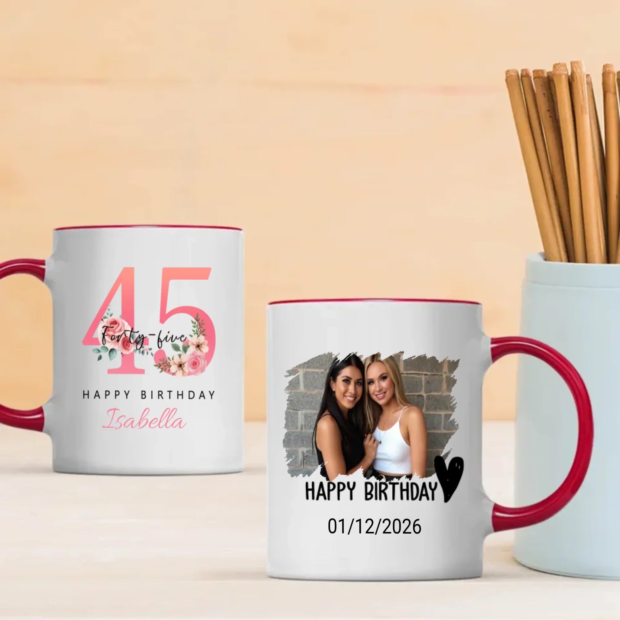 Lovely 45th Birthday Mug – Elegant Personalized Gift for a Special Celebration - 89Prints