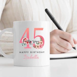 Lovely 45th Birthday Mug – Elegant Personalized Gift for a Special Celebration - 89Prints