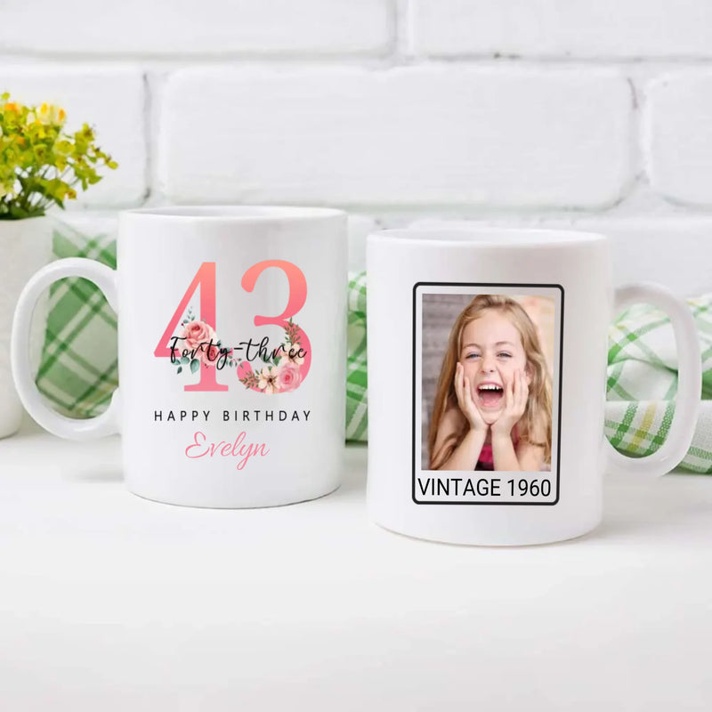 Stylish 43rd Birthday Mug – Fun and Modern Personalized Gift Idea - 89Prints
