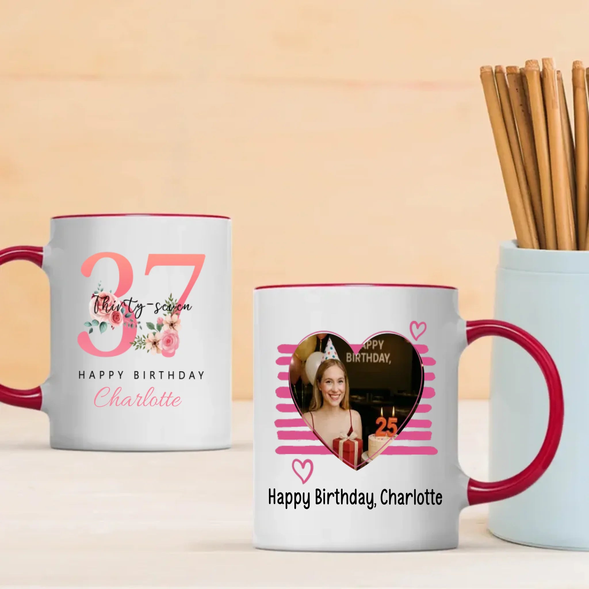 Simple 37th Birthday Mug – Minimalist Custom Name Gift - 89Prints