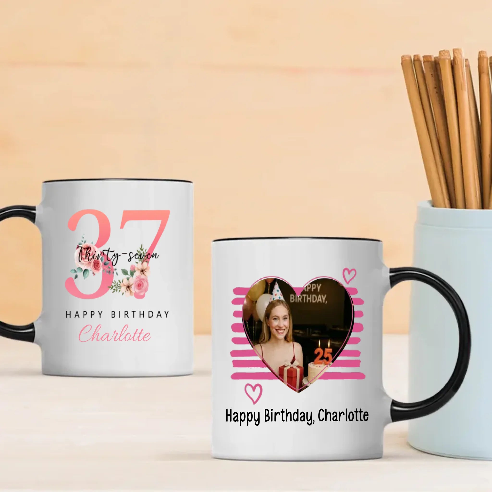 Simple 37th Birthday Mug – Minimalist Custom Name Gift - 89Prints