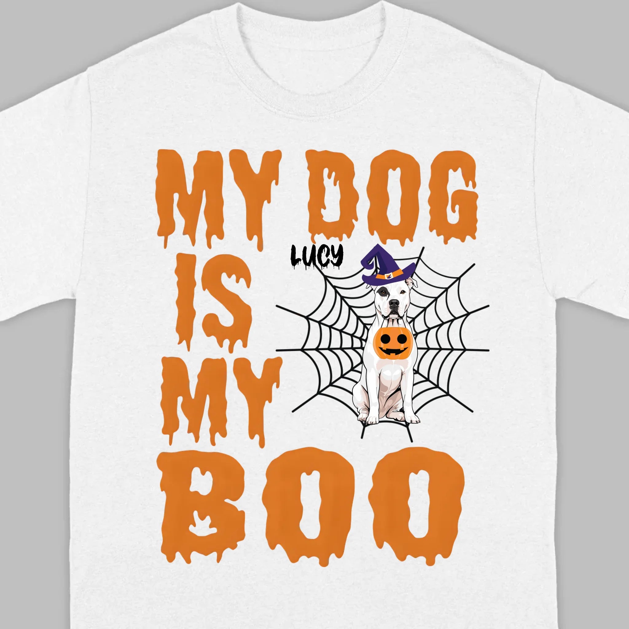 My Dog Is My Boo Halloween Shirt – Custom Dog Name Tee for Dog Lovers - 89Prints
